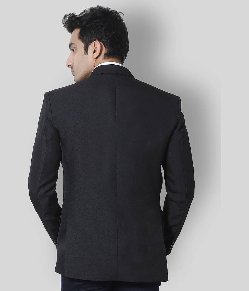 Fourfolds - Black Polyester Regular Fit Men's Blazer ( Pack of 1 )