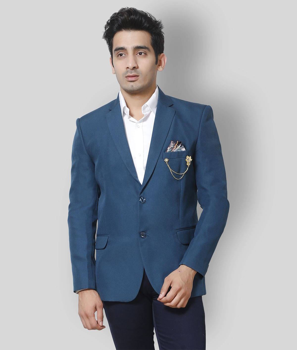 Fourfolds - Green Polyester Regular Fit Men's Blazer ( Pack of 1 ) Fourfolds - Green Polyester Regular Fit Men's Blazer ( Pack of 1 )