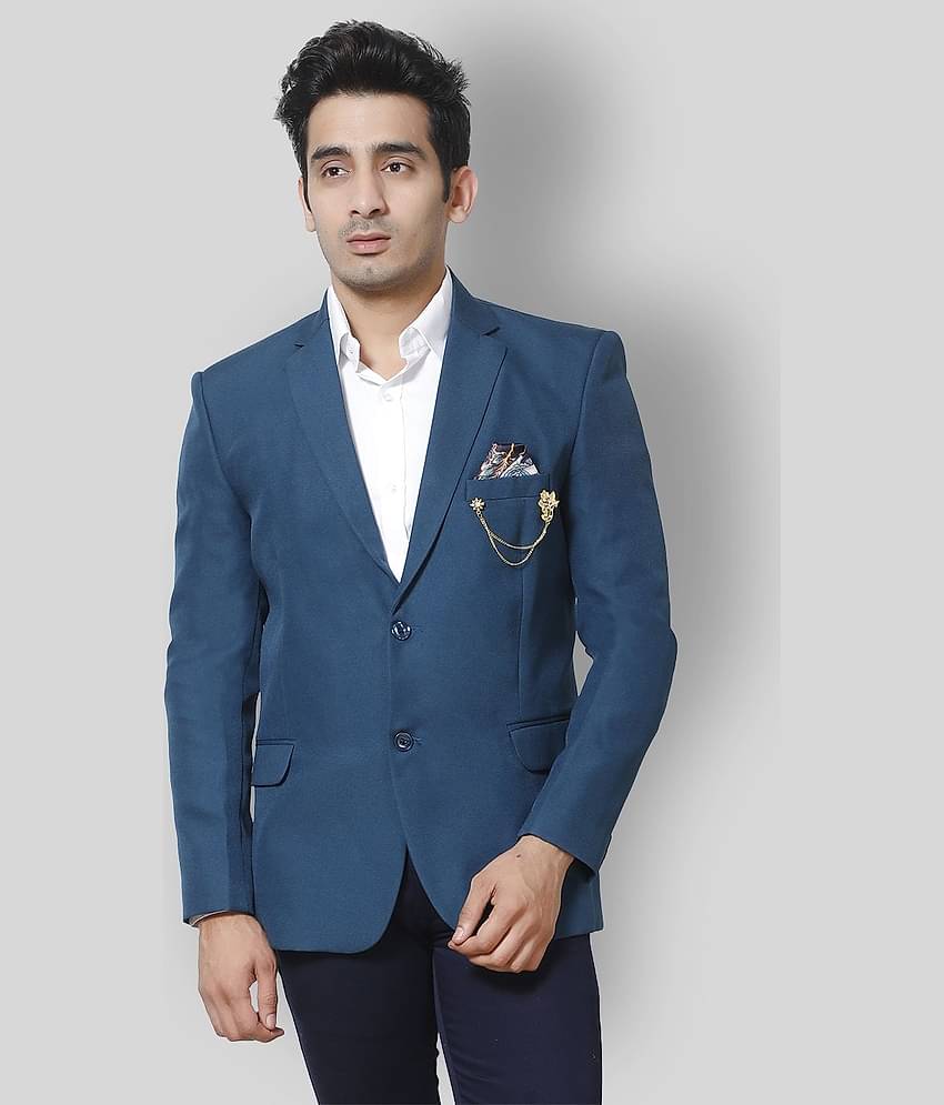 Fourfolds - Black Polyester Regular Fit Men's Blazer ( Pack of 1 )