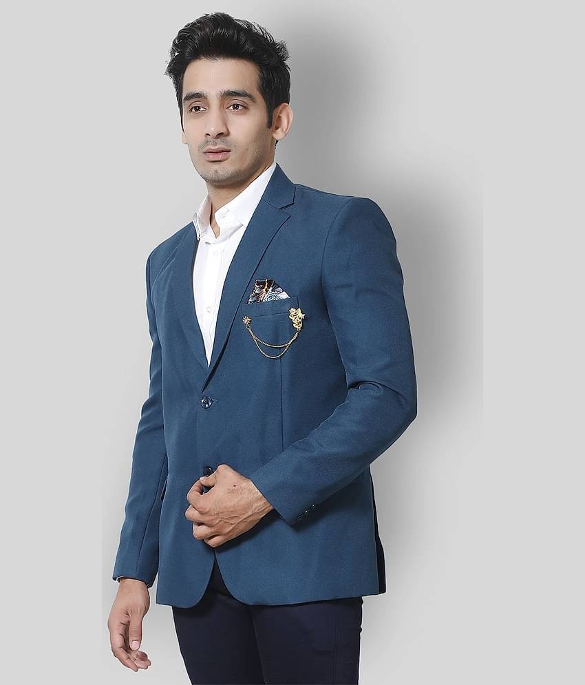 Fourfolds - Black Polyester Regular Fit Men's Blazer ( Pack of 1 )