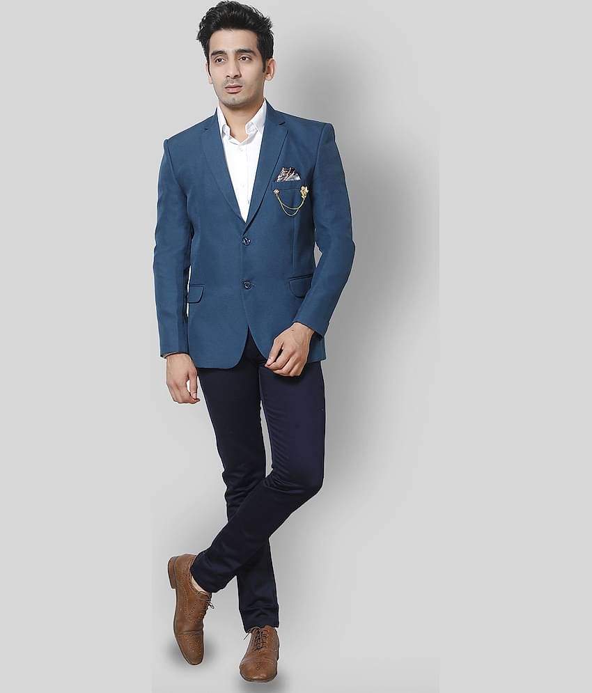 Fourfolds - Black Polyester Regular Fit Men's Blazer ( Pack of 1 )