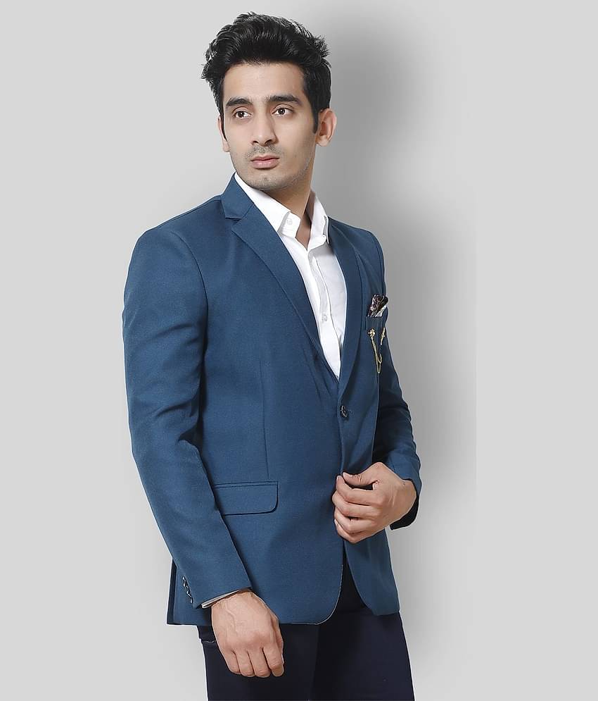 Fourfolds - Black Polyester Regular Fit Men's Blazer ( Pack of 1 )