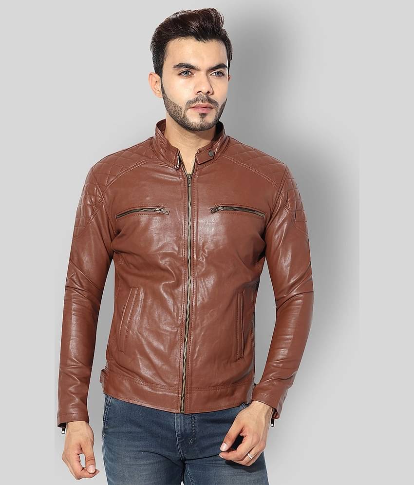 GARMADIAN Brown Biker Jacket