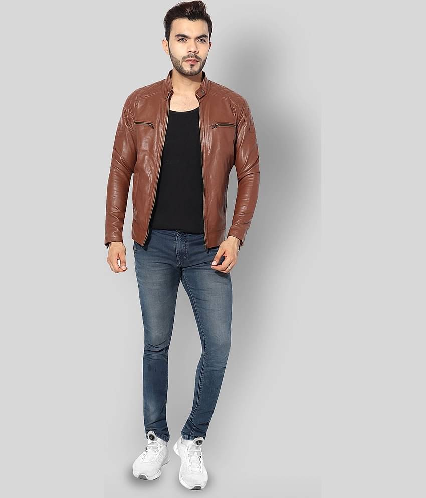 GARMADIAN Brown Biker Jacket
