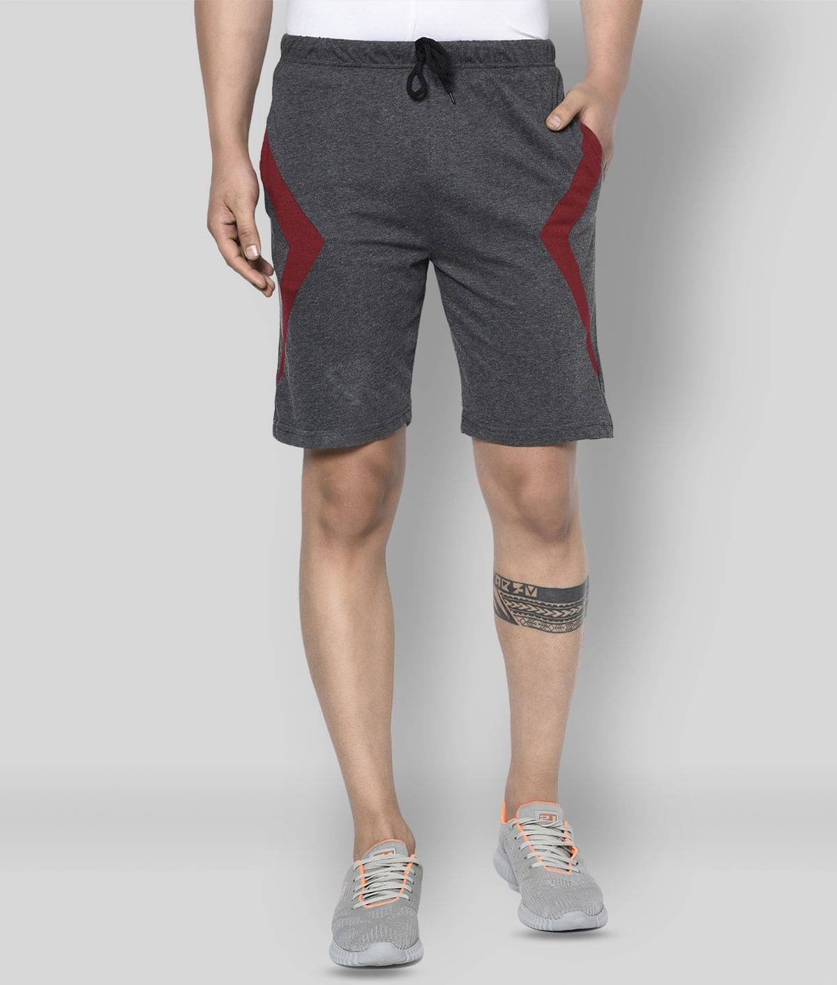     			Glito - Grey Cotton Blend Men's Shorts ( Pack of 1 )