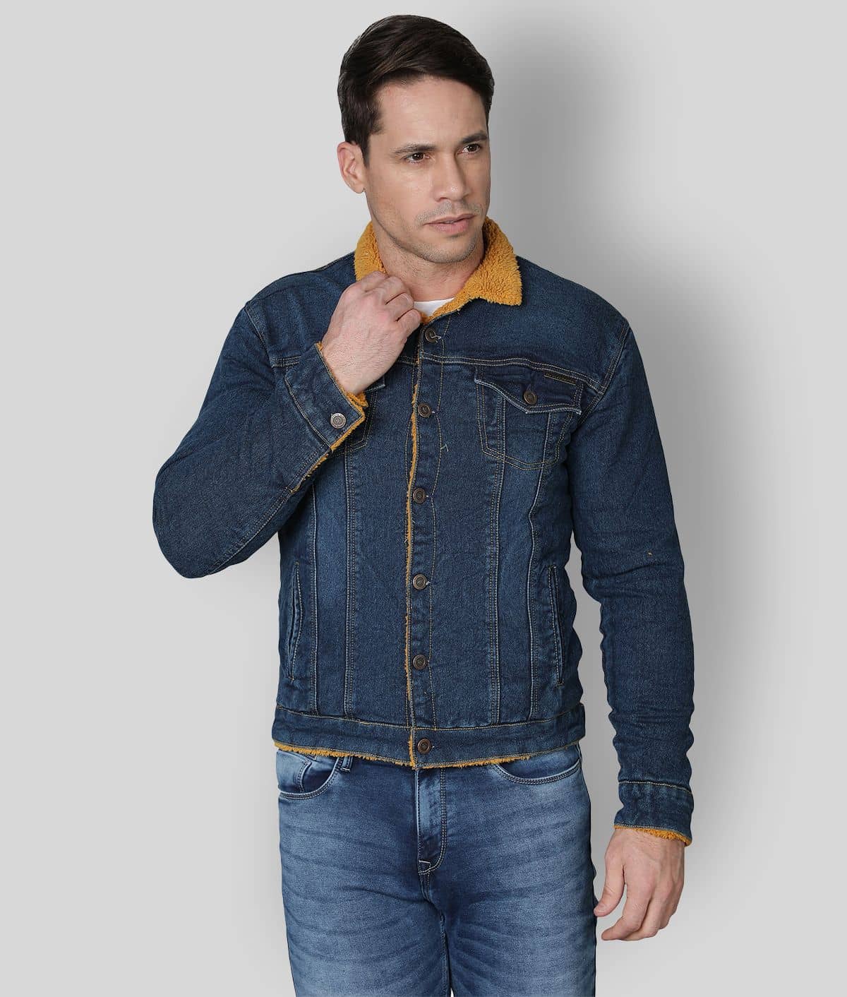 NUEVOSPORTA - Yellow Denim Regular Fit Men's Denim Jacket ( Pack of 1 ) - Jackets & Coats | Buy online on ZillyBuy