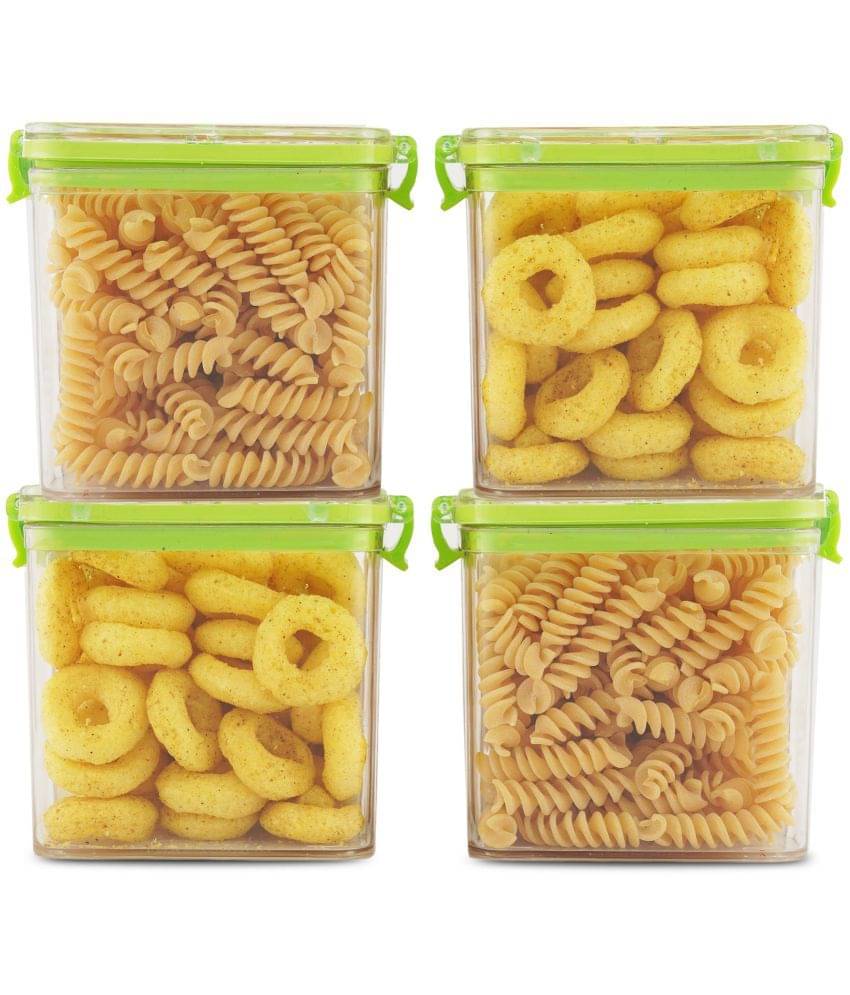     			PearlPet - Green Polyproplene Food Container ( Pack of 4 )