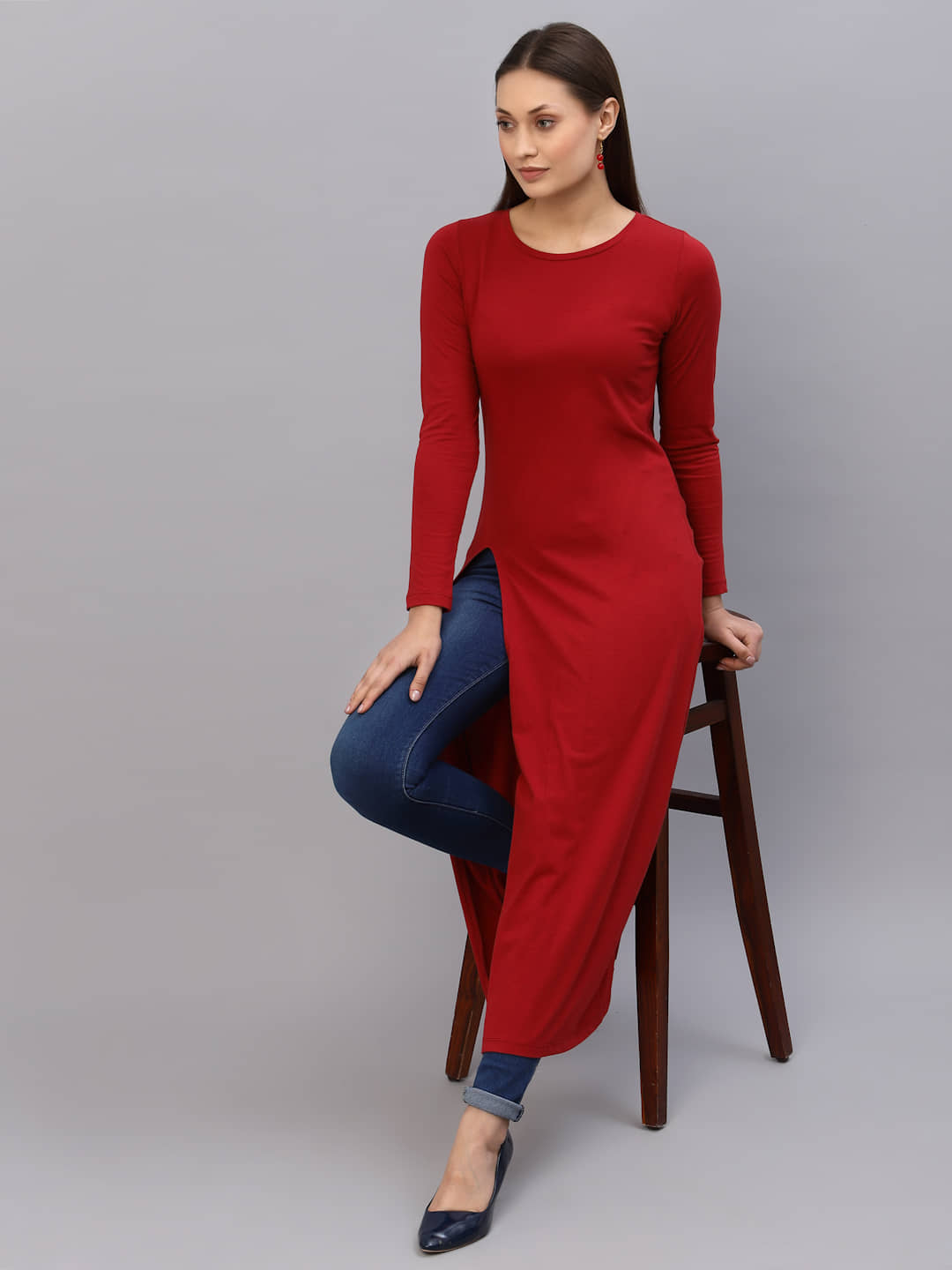 Rigo Women's Cotton Regular Top ( Maroon )