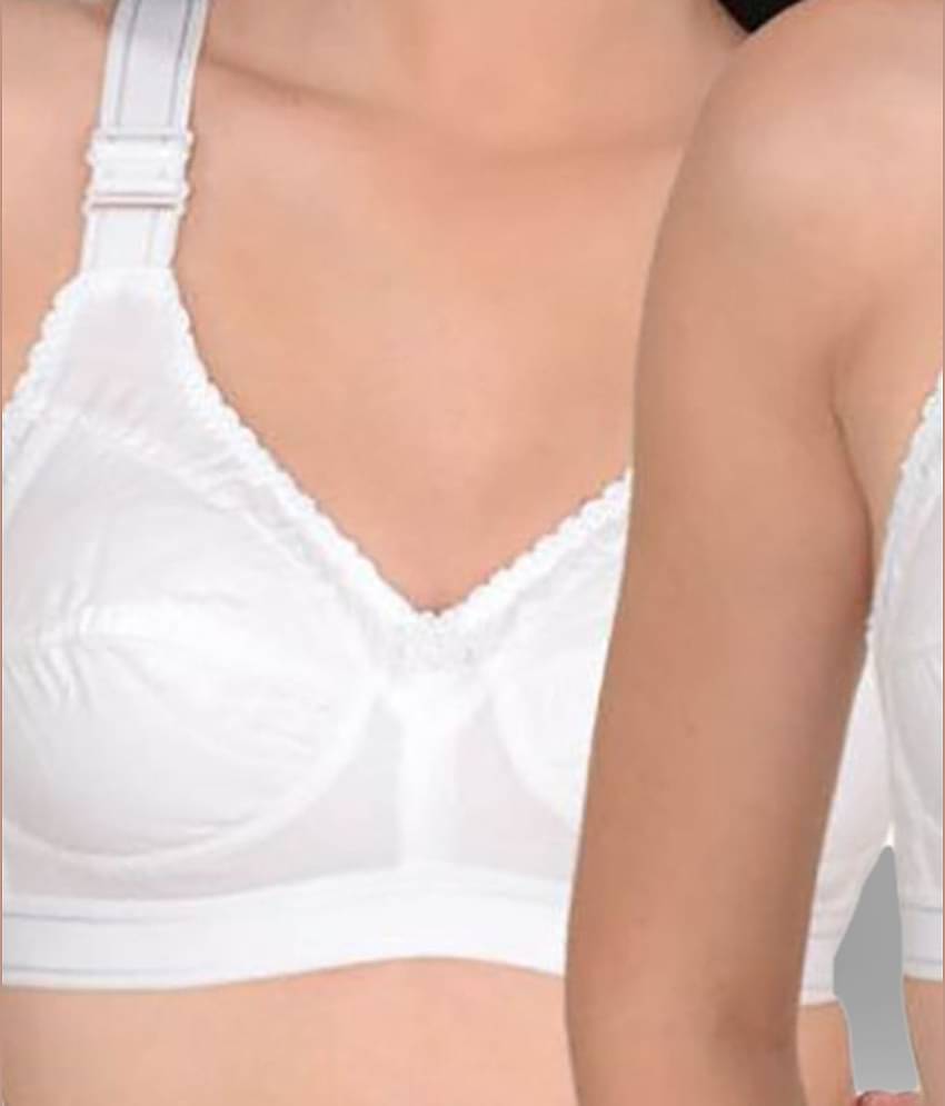 Softskin Pack of 2 Cotton Non Padded Women's Minimizer Bra ( White )