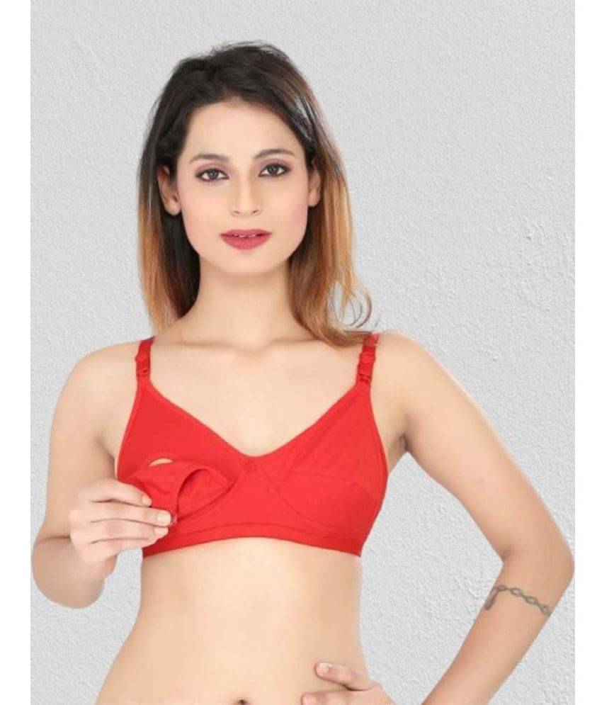     			Zourt - Red Cotton Solid Women's Maternity Bra ( Pack of 1 )