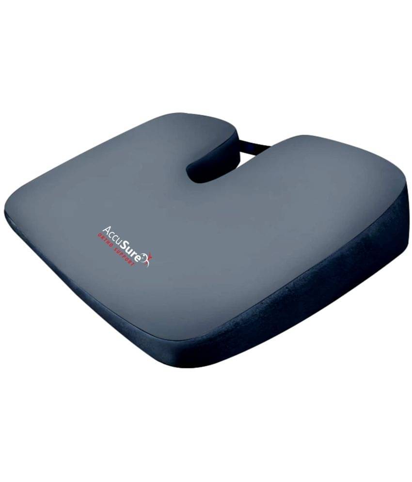 AccuSure PU Foam Coccyx Cushion for Back Support and Pain Relief with Removable Cover for Chairs AccuSure PU Foam Coccyx Cushion for Back Support and Pain Relief with Removable Cover for Chairs