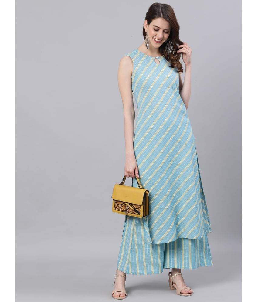     			Antaran - Blue Cotton Women's Straight Kurti ( Pack of 1 )