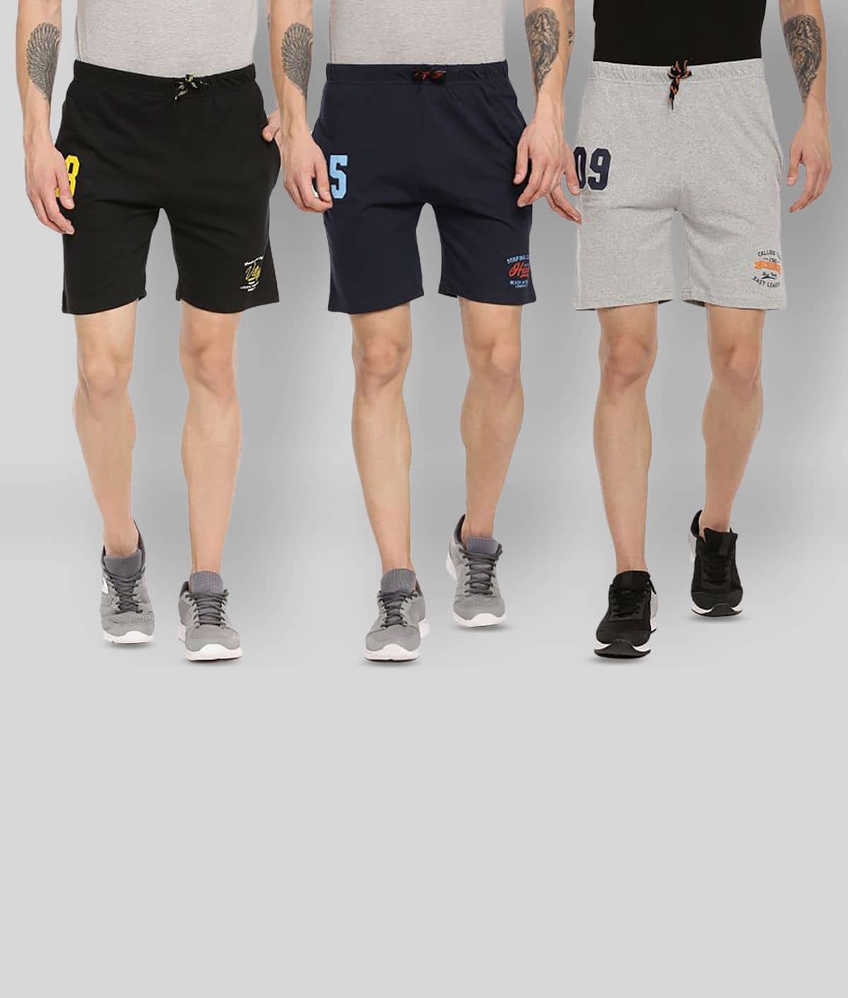 Ardeur - Multi Cotton Blend Men's Shorts ( Pack of 3 ) - Shorts | Buy online on ZillyBuy