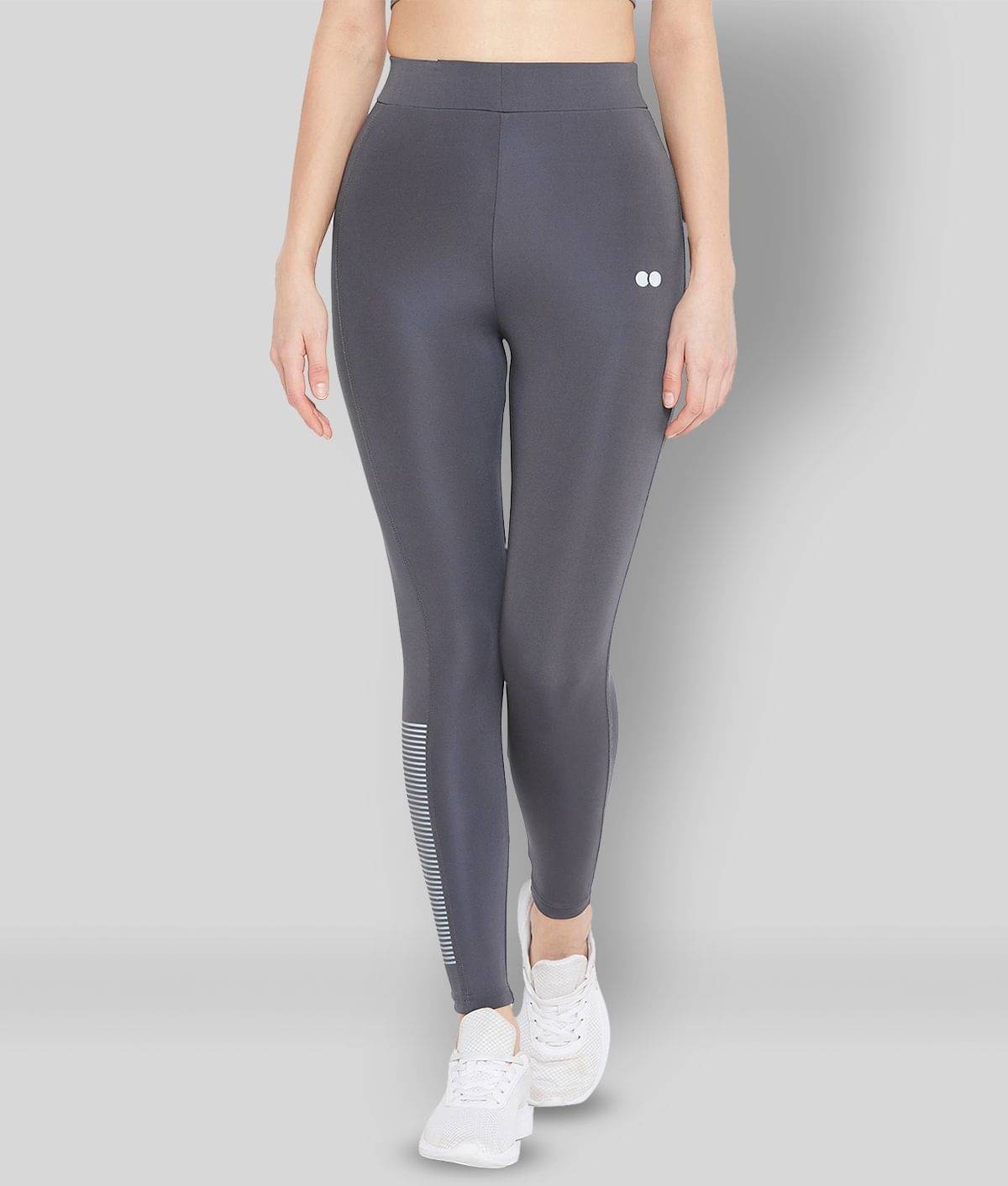    			Clovia Grey Polyester Solid Tights - Single