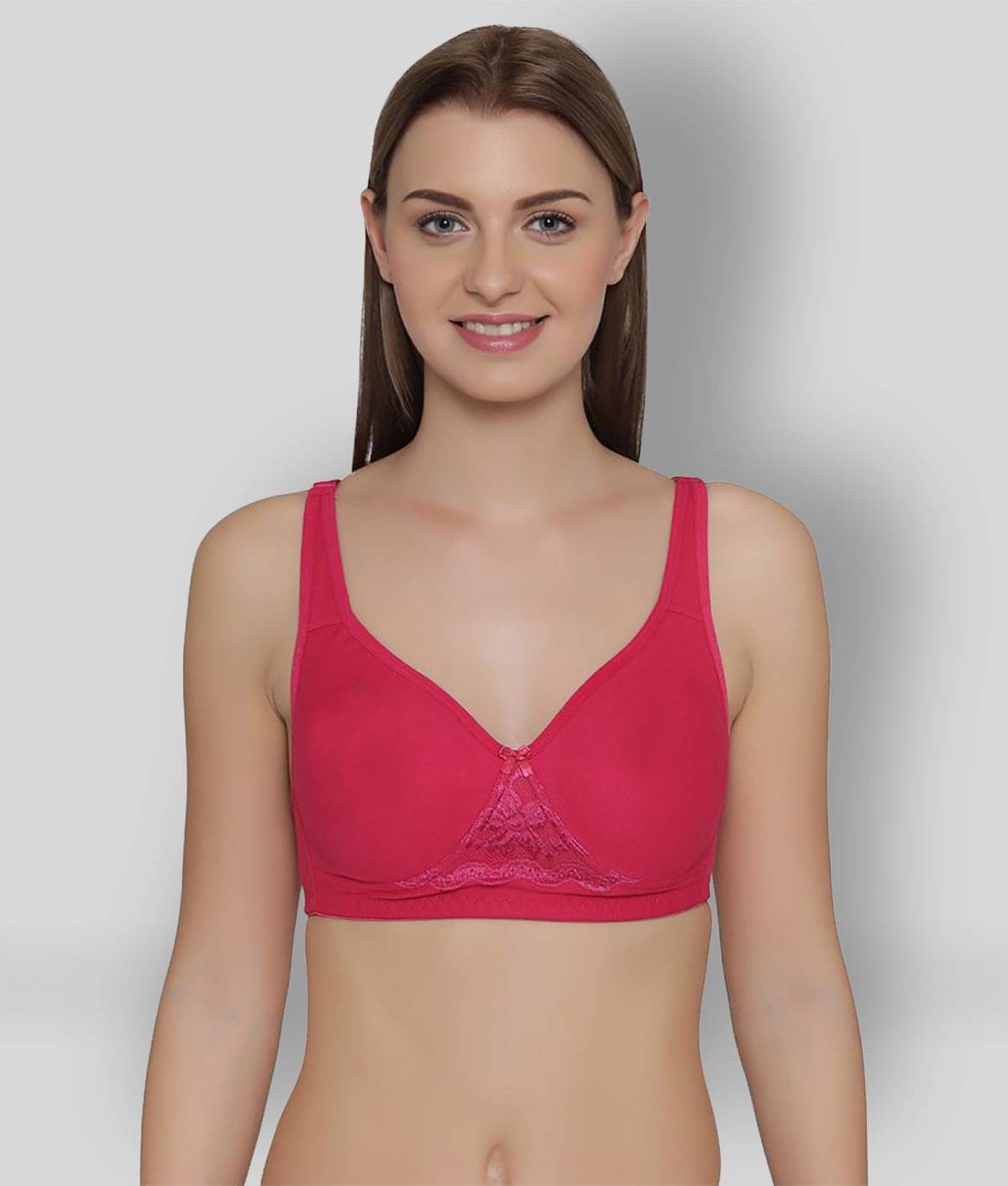     			Clovia Lace Non Padded Women's Minimizer Bra ( Pink )