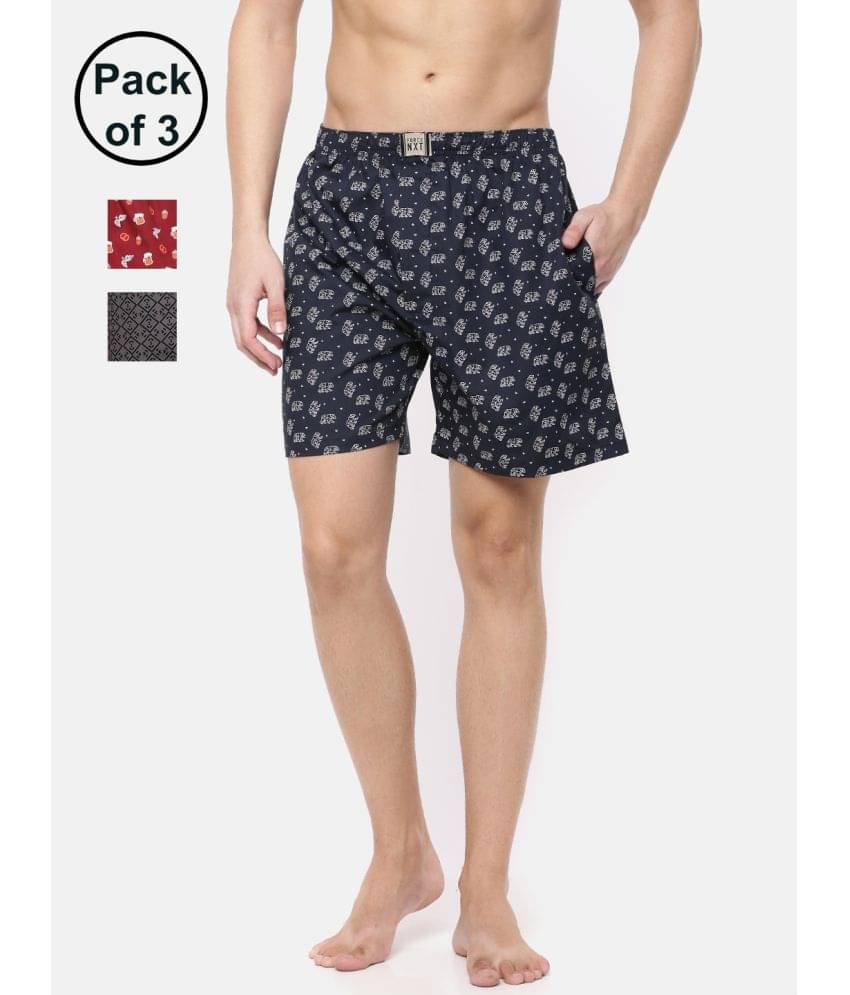 Force NXT Pack of 3 Cotton Boxers For Men's ( Multi ) Force NXT Pack of 3 Cotton Boxers For Men's ( Multi )
