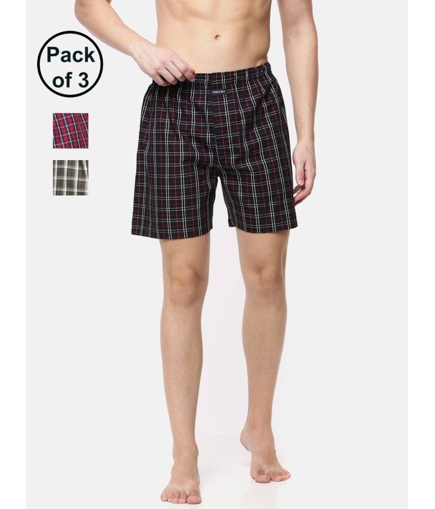     			Force NXT Pack of 3 Cotton Boxers For Men's ( Multi )
