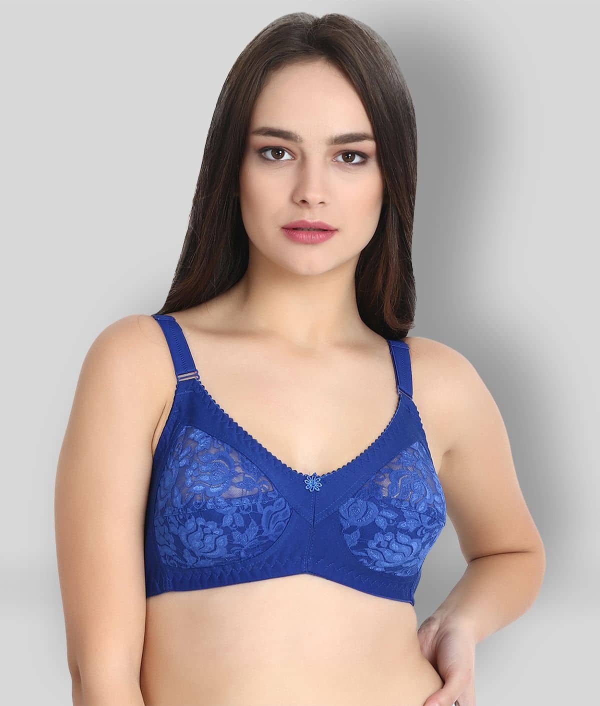 KYODO Poly Cotton Non Padded Women's Everyday Bra ( Blue )
