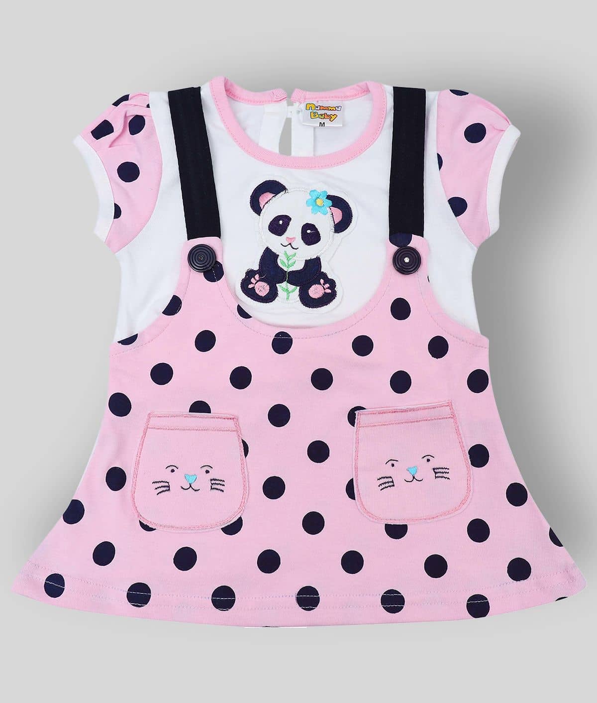 NammaBaby Pack of 1 Baby Girls Cotton Blend Dresses ( Pink )