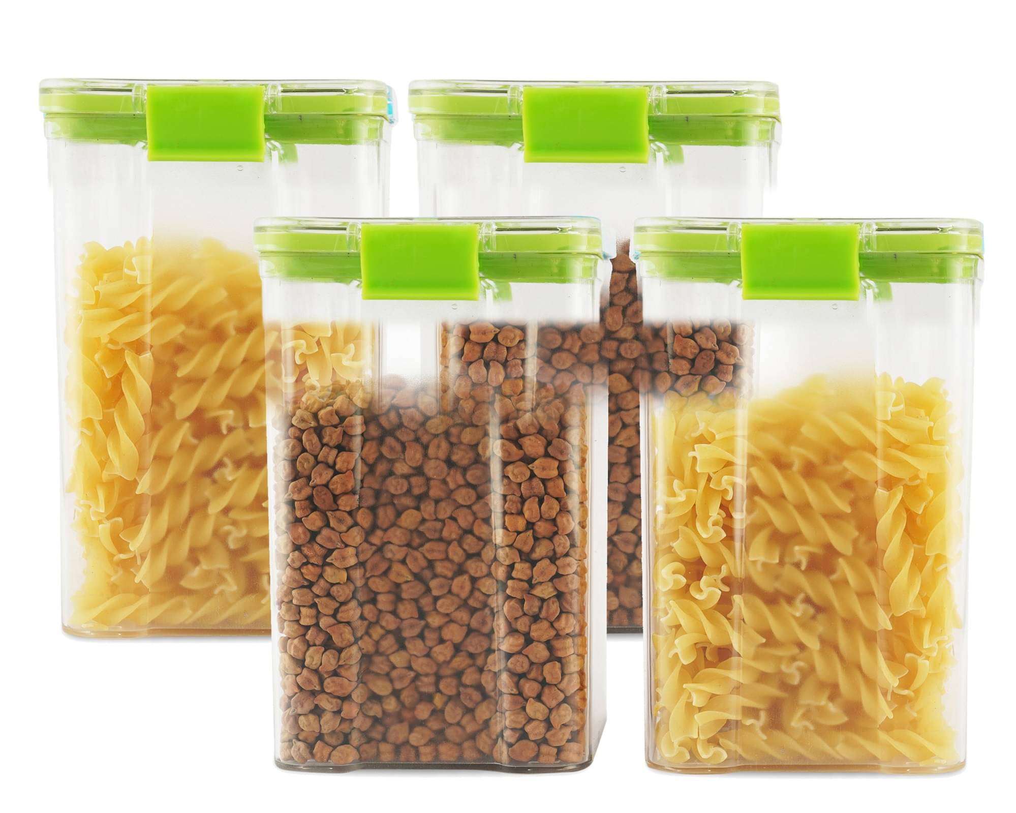     			PearlPet - Green Polyproplene Food Container ( Pack of 4 )