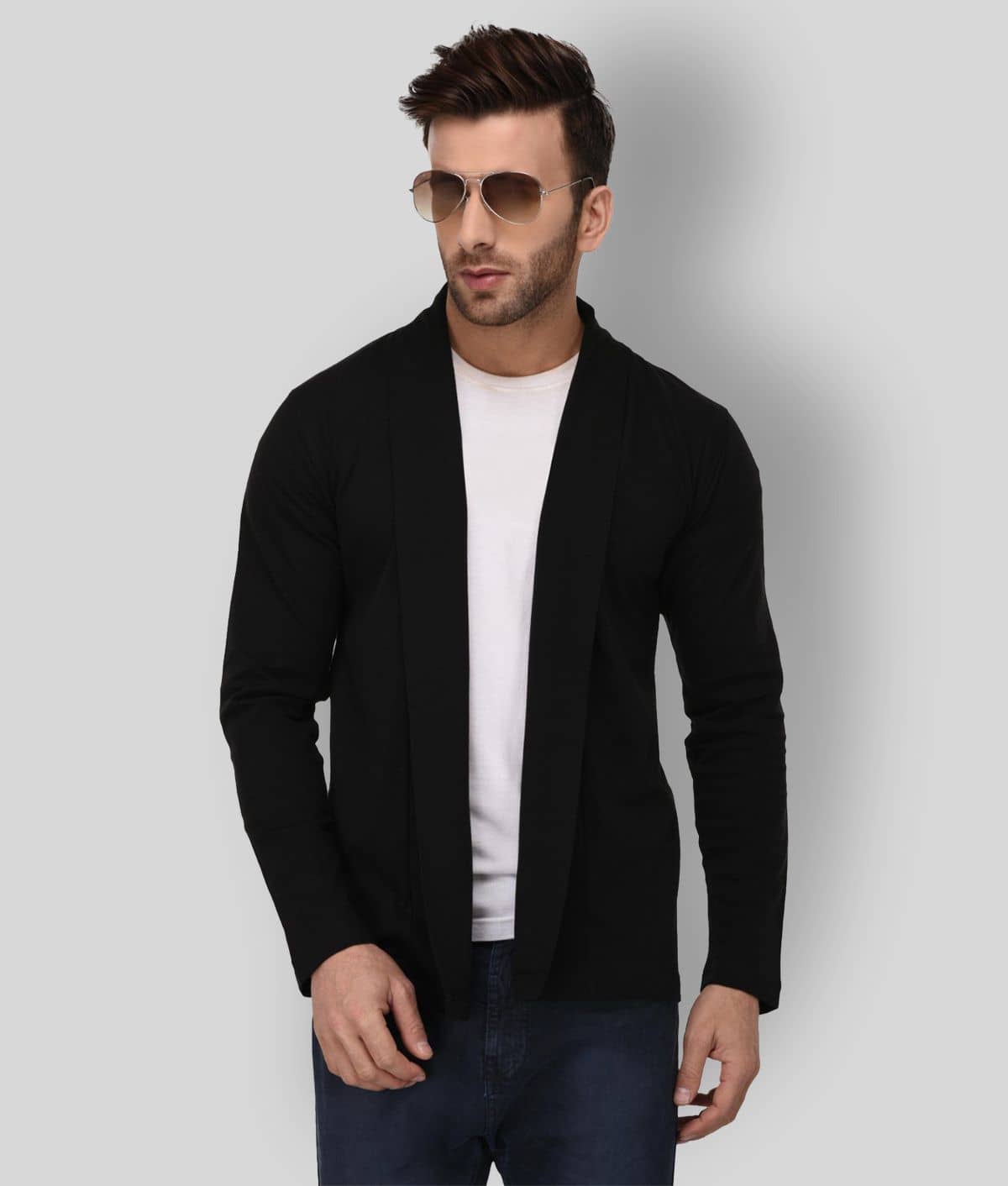 Rigo - Black Cotton Men's Cardigans Sweater ( Pack of 1 )