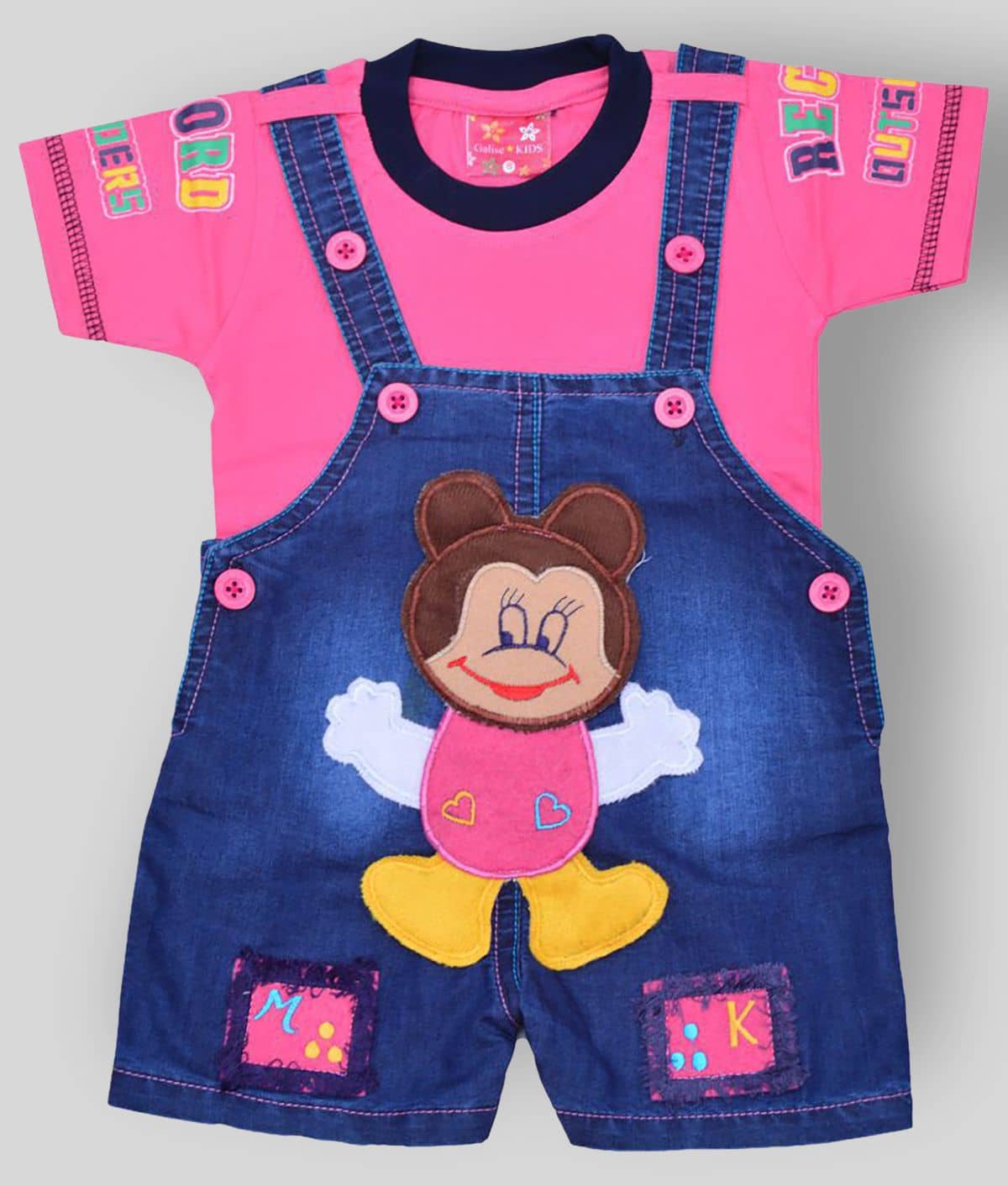 Zadmus Baby Boys Cotton Blend Bodysuit ( Pink )