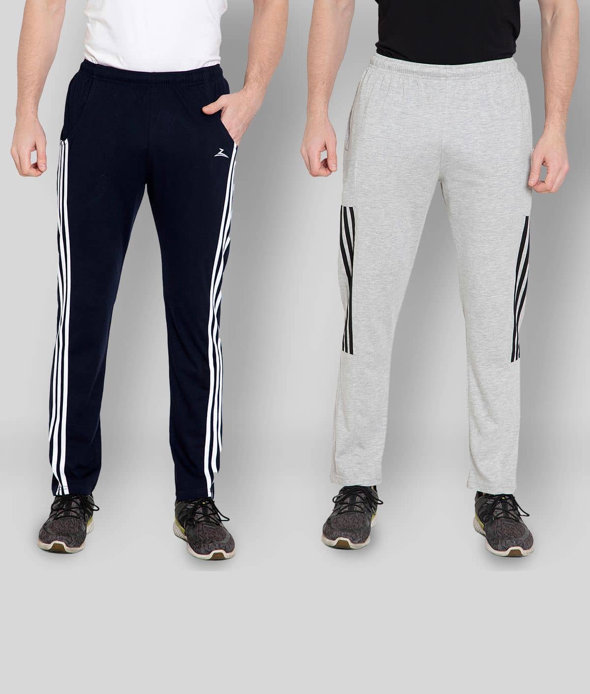 Zeffit - Multicolor Cotton Blend Men's Sports Trackpants ( Pack of 2 ) - Track Pants | Buy online on ZillyBuy
