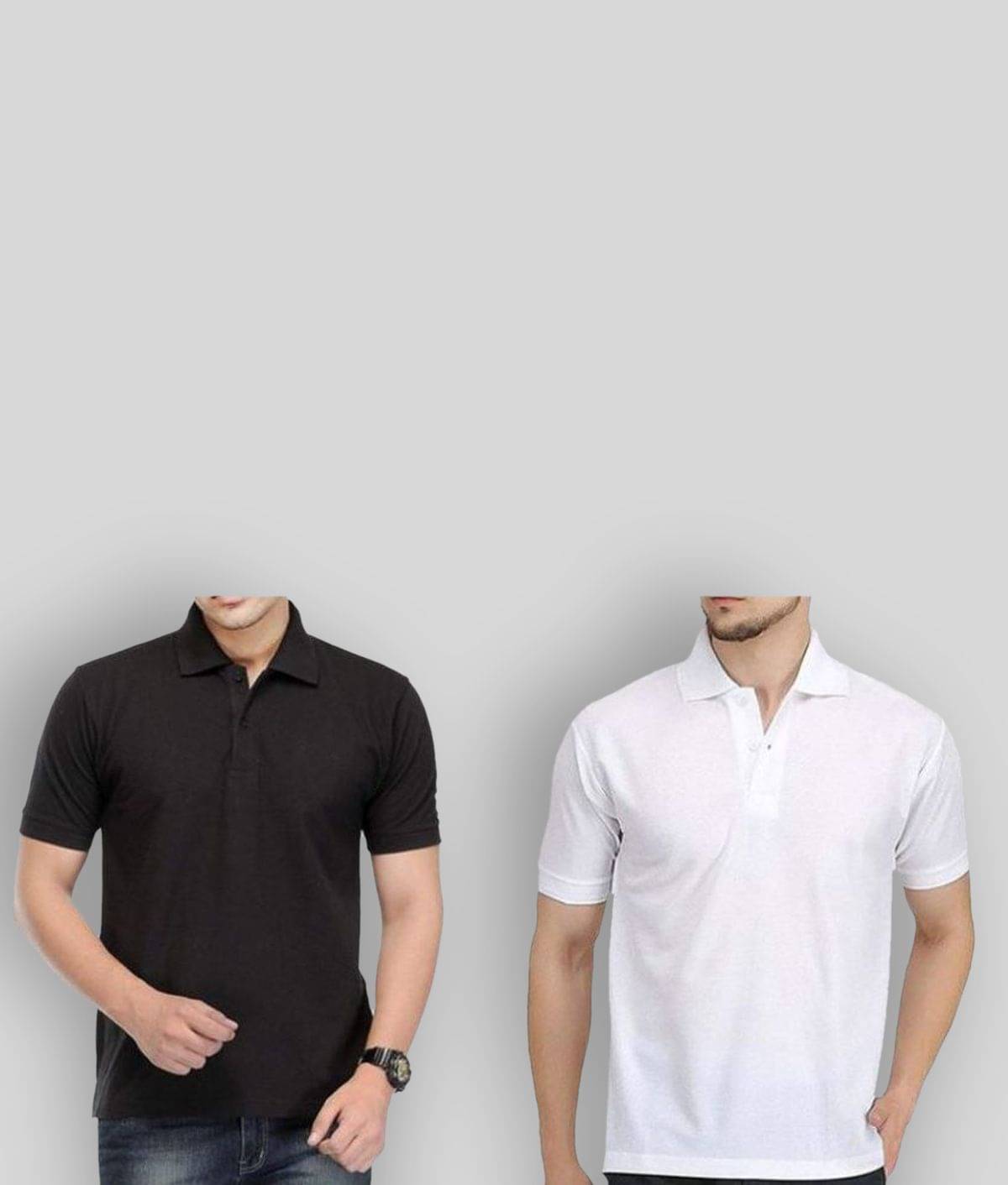     			FASHION365 Pack of 2 Cotton Blend Slim Fit Solid Half Sleeves Men's Polo T Shirt ( Multicolor )