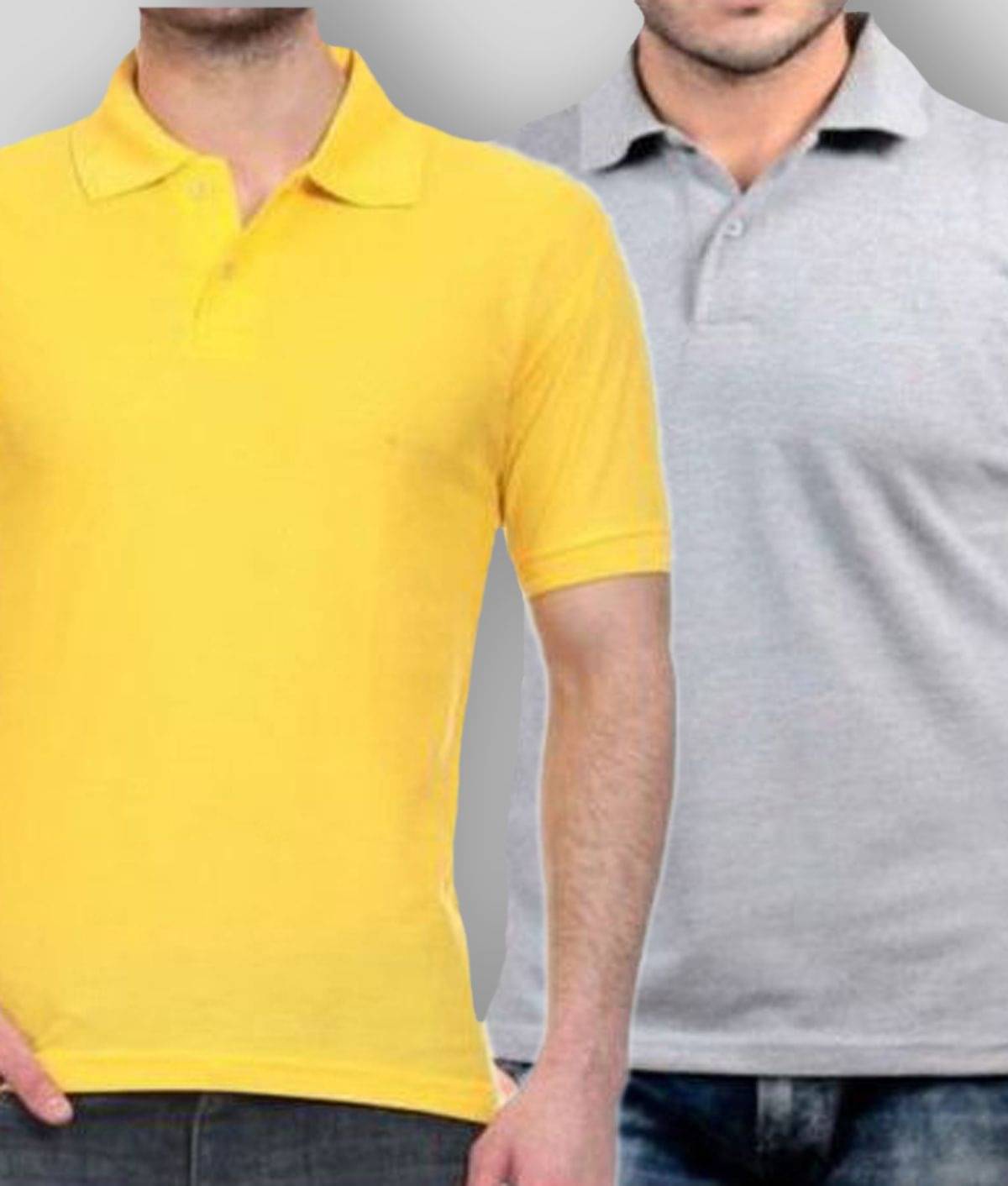 FASHION365 Pack of 2 Cotton Blend Slim Fit Solid Half Sleeves Men's Polo T Shirt ( Multicolor ) FASHION365 Pack of 2 Cotton Blend Slim Fit Solid Half Sleeves Men's Polo T Shirt ( Multicolor )