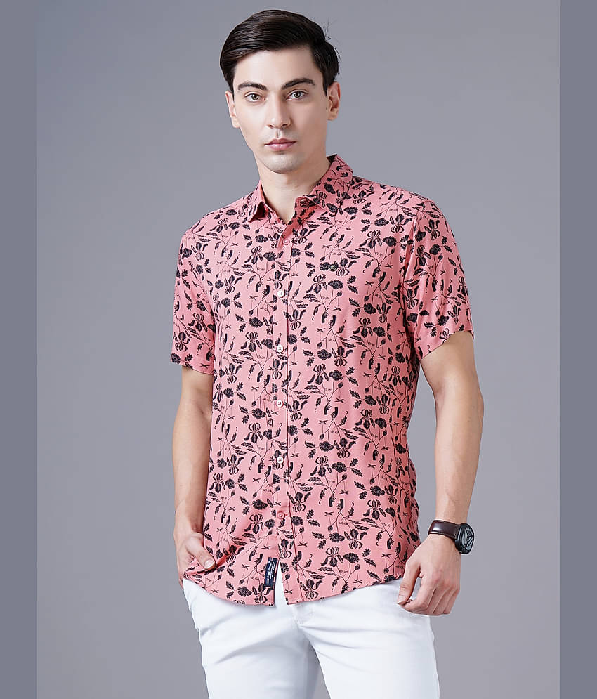 Paul Street - Pink Rayon Slim Fit Men's Casual Shirt ( Pack of 1 )