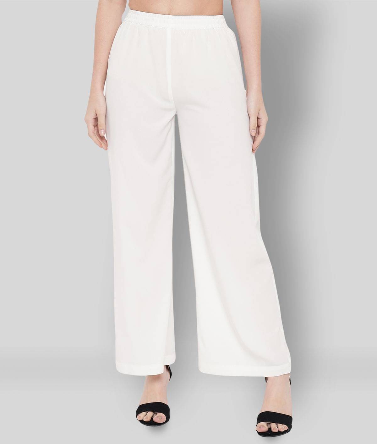     			ALL WAYS YOU - White Polyester Regular Fit Women's Formal Pants  ( Pack of 1 )