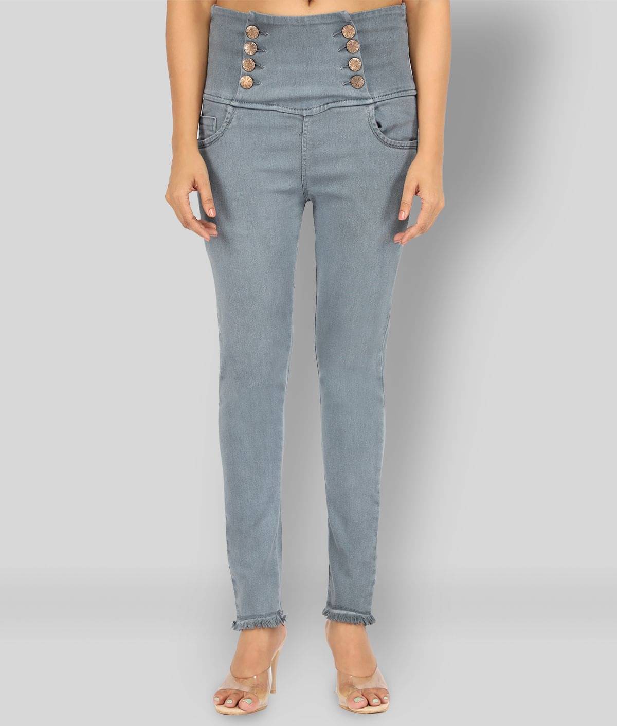     			AngelFab - Grey Denim Women's Jeans ( Pack of 1 )