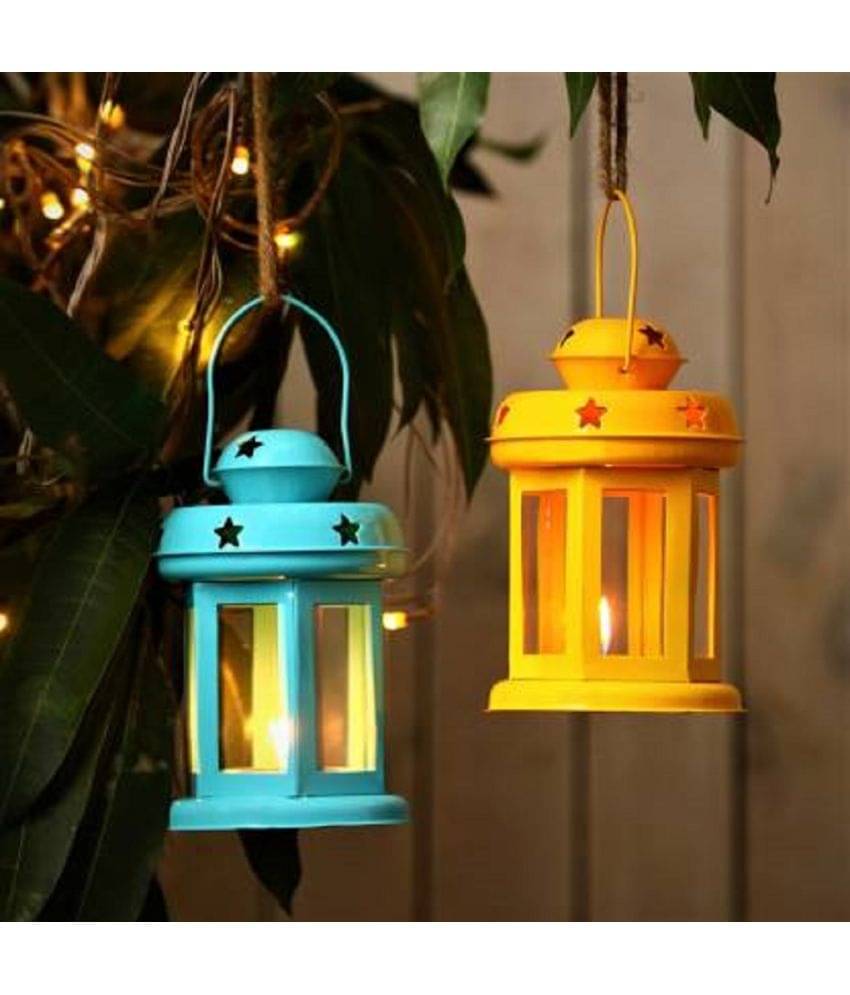 Being Nawab Multicolour Table Top and Hanging Iron Tea Light Holder - Pack of 2 Being Nawab Multicolour Table Top and Hanging Iron Tea Light Holder - Pack of 2