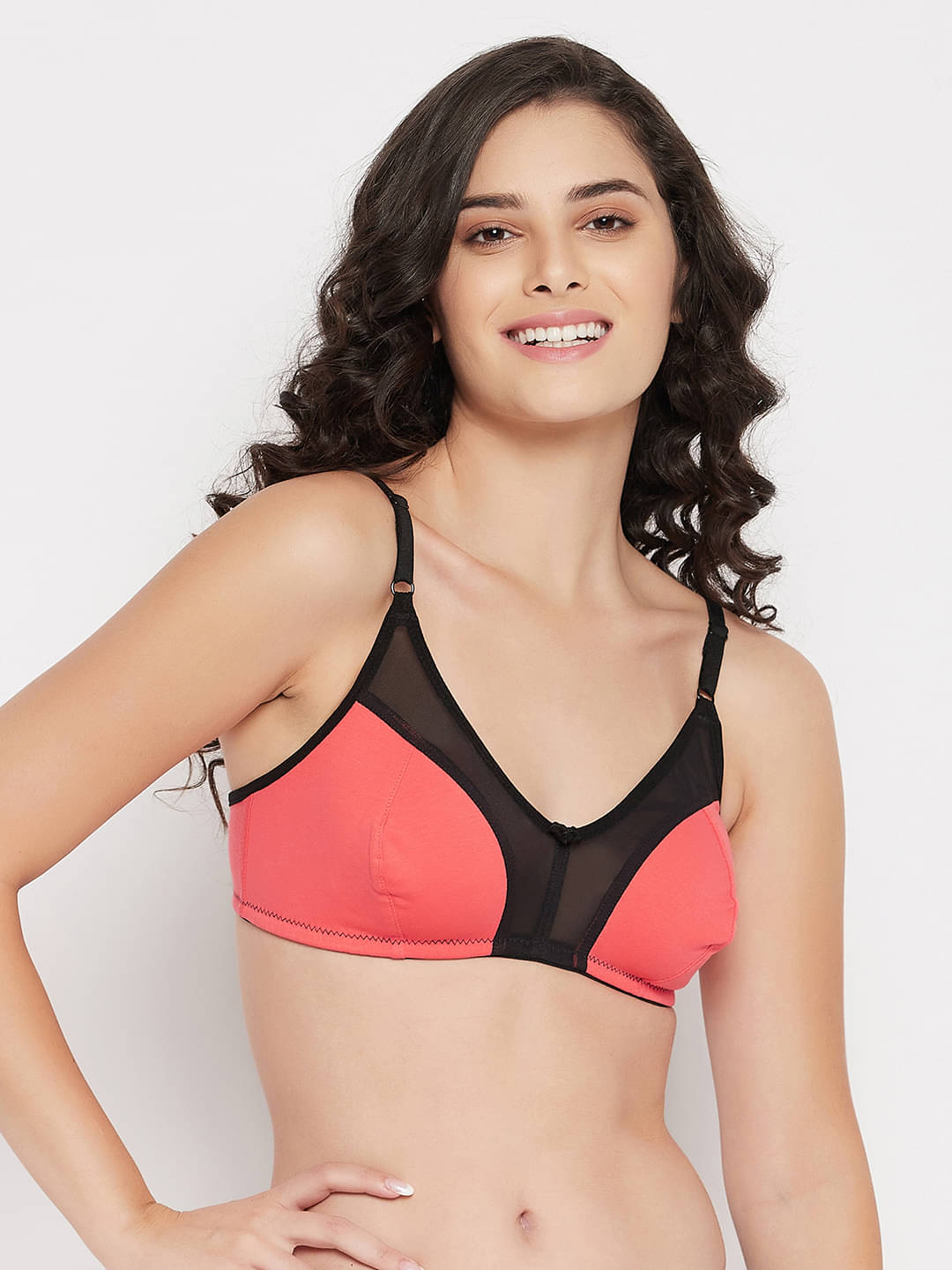     			Clovia Cotton Blend Non Padded Women's Everyday Bra ( Peach )