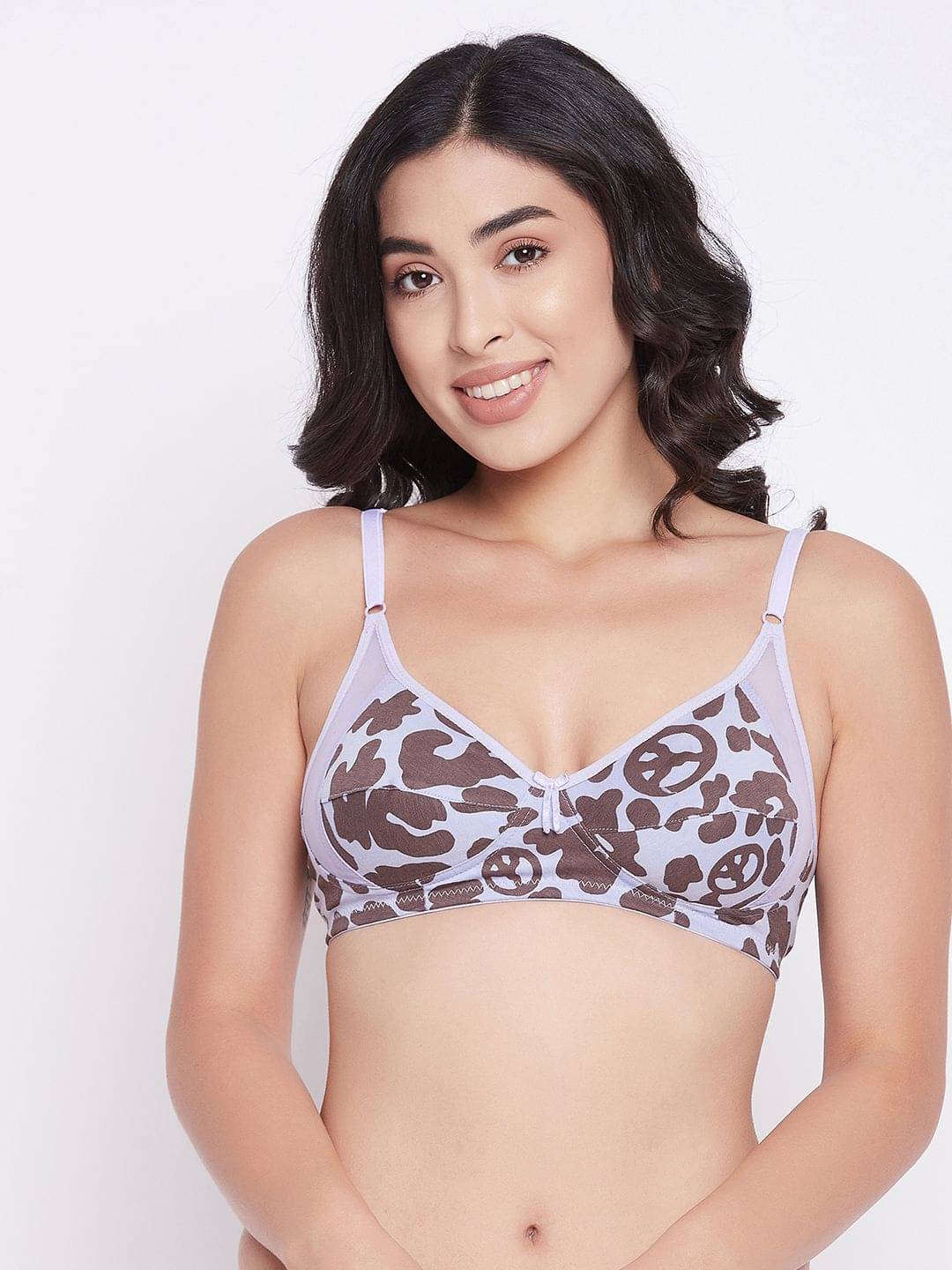     			Clovia Cotton Blend Non Padded Women's Everyday Bra ( Purple )