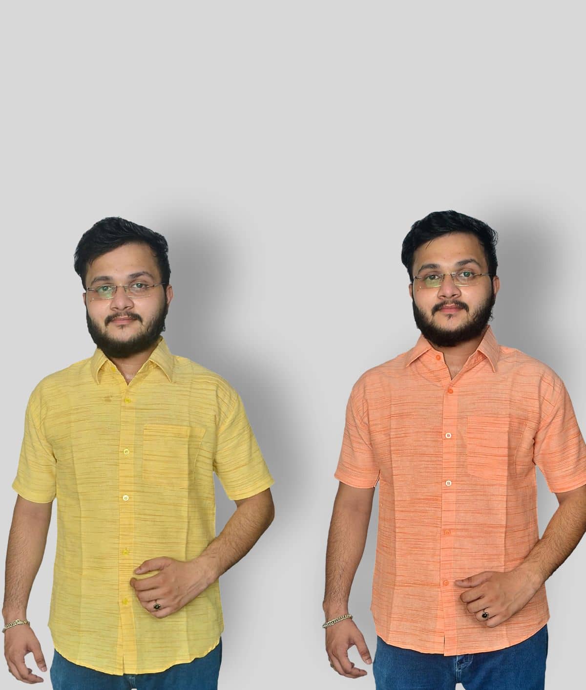 DESHBANDHU DBK 100% Cotton Regular Fit Half Sleeves Men's Formal Shirt - Multicolor ( Pack of 2 )