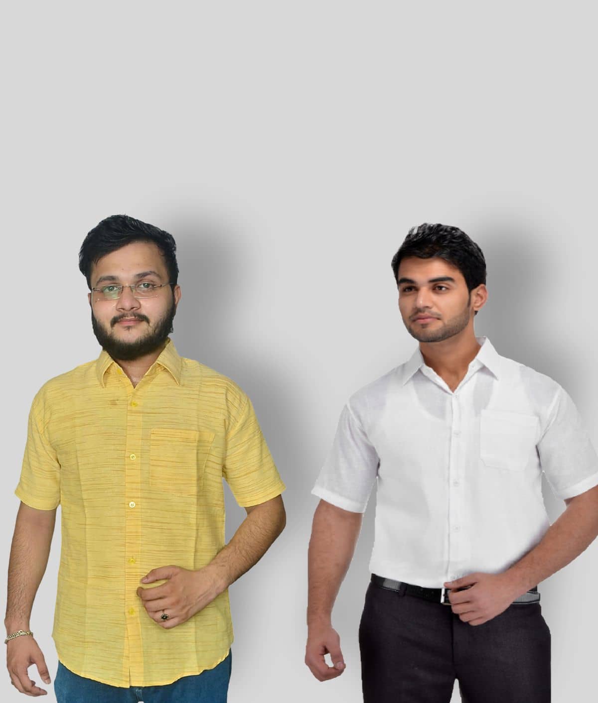 DESHBANDHU DBK 100% Cotton Regular Fit Half Sleeves Men's Formal Shirt - Multicolor ( Pack of 2 )