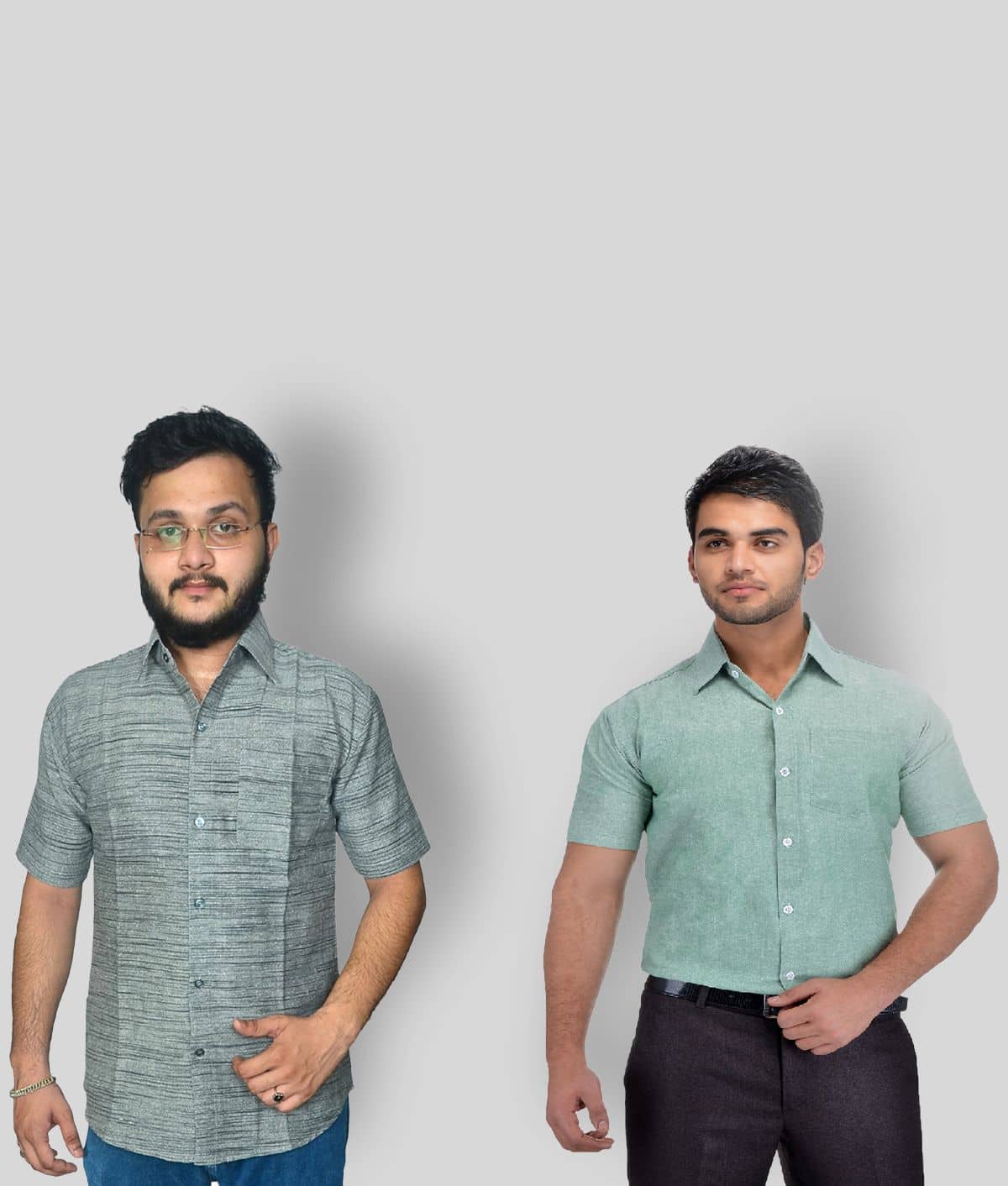 DESHBANDHU DBK 100% Cotton Regular Fit Half Sleeves Men's Formal Shirt - Multicolor ( Pack of 2 )