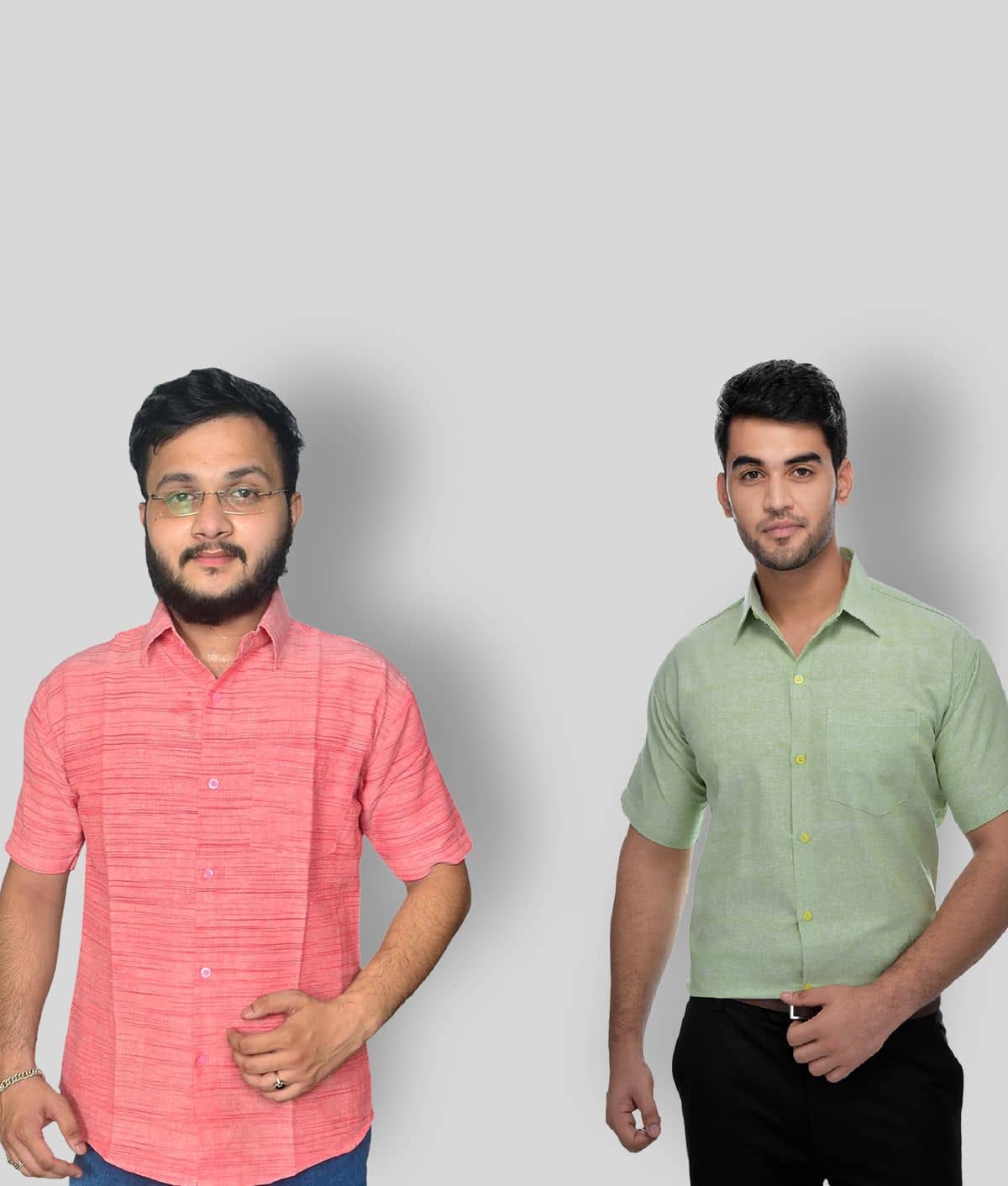DESHBANDHU DBK 100% Cotton Regular Fit Half Sleeves Men's Formal Shirt - Multicolor ( Pack of 2 )