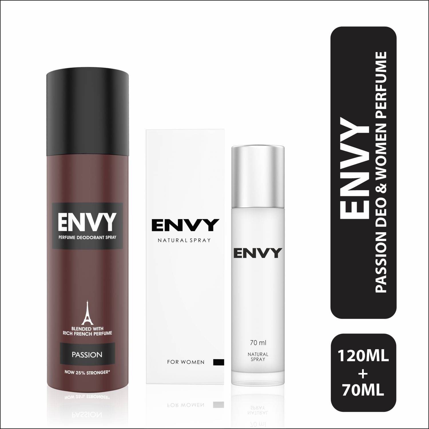     			Envy Passion Deo 120ml & Natural Perfume Spray for Women 70ml (Pack of 2)