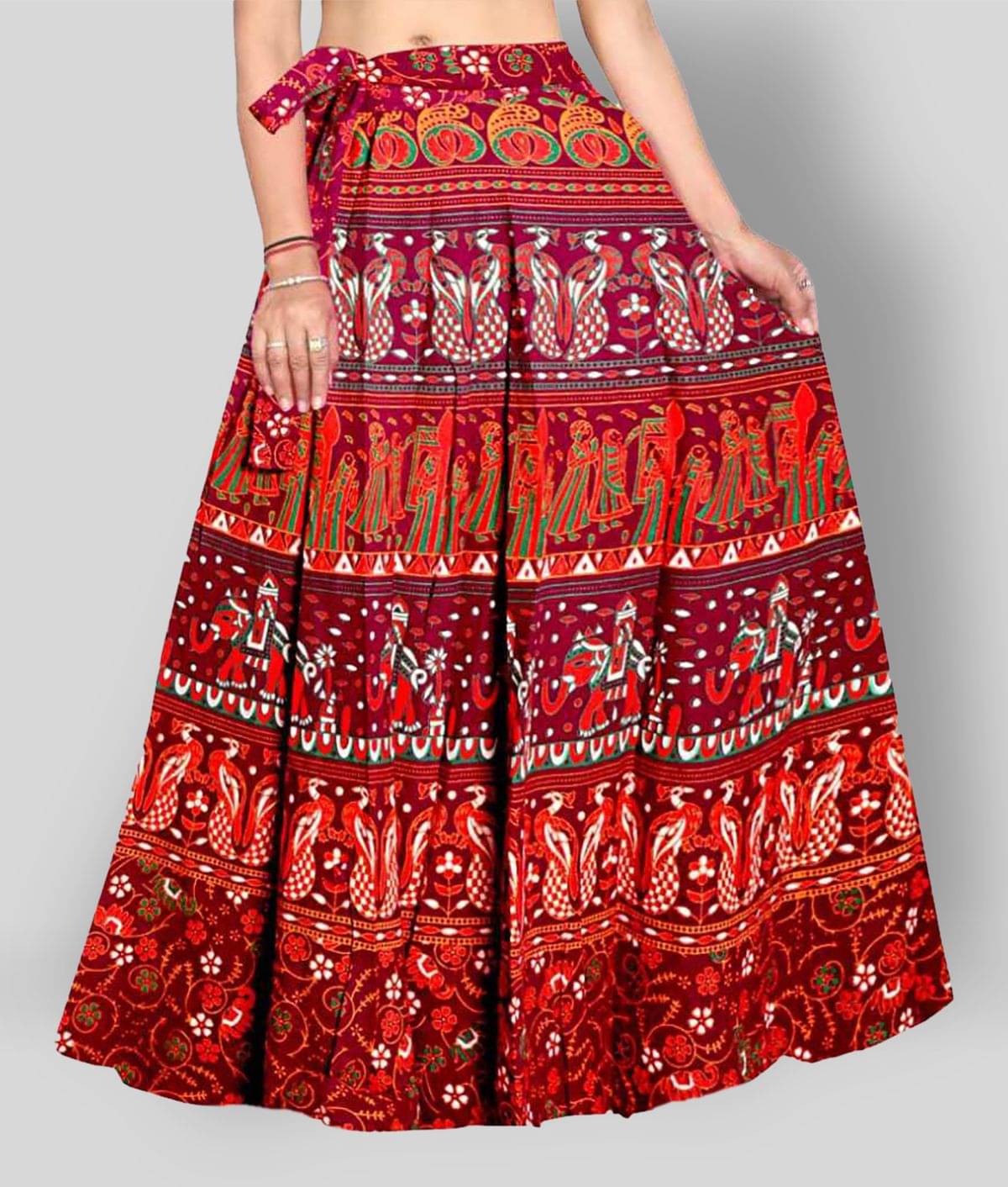     			Frionkandy - Red Cotton Women's Wrap Skirt ( Pack of 1 )