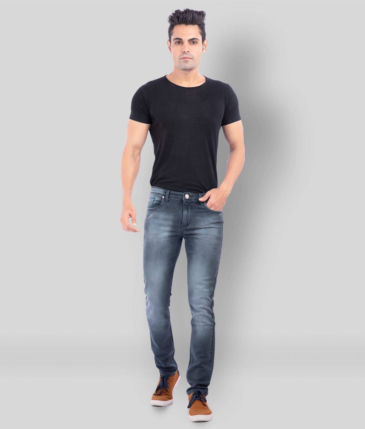 HJ HASASI - Grey Cotton Blend Regular Fit Men's Jeans ( Pack of 1 )     			HJ HASASI - Grey Cotton Blend Regular Fit Men's Jeans ( Pack of 1 )