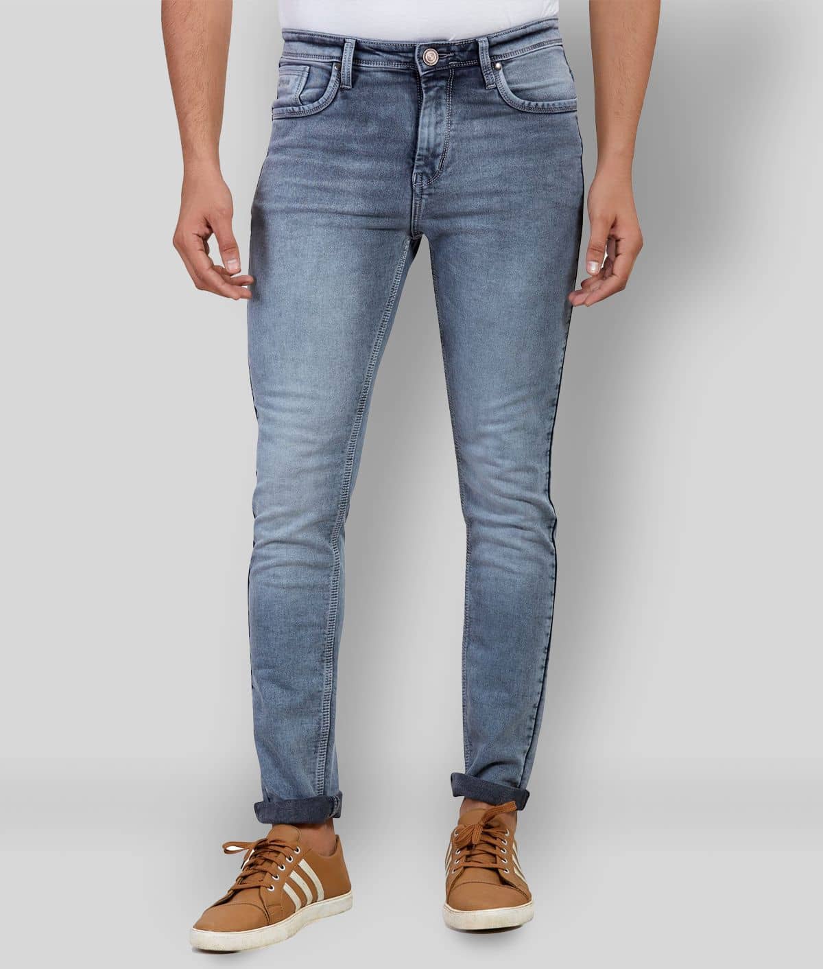 HJ HASASI - Grey Cotton Blend Regular Fit Men's Jeans ( Pack of 1 ) - Jeans | Buy online on ZillyBuy