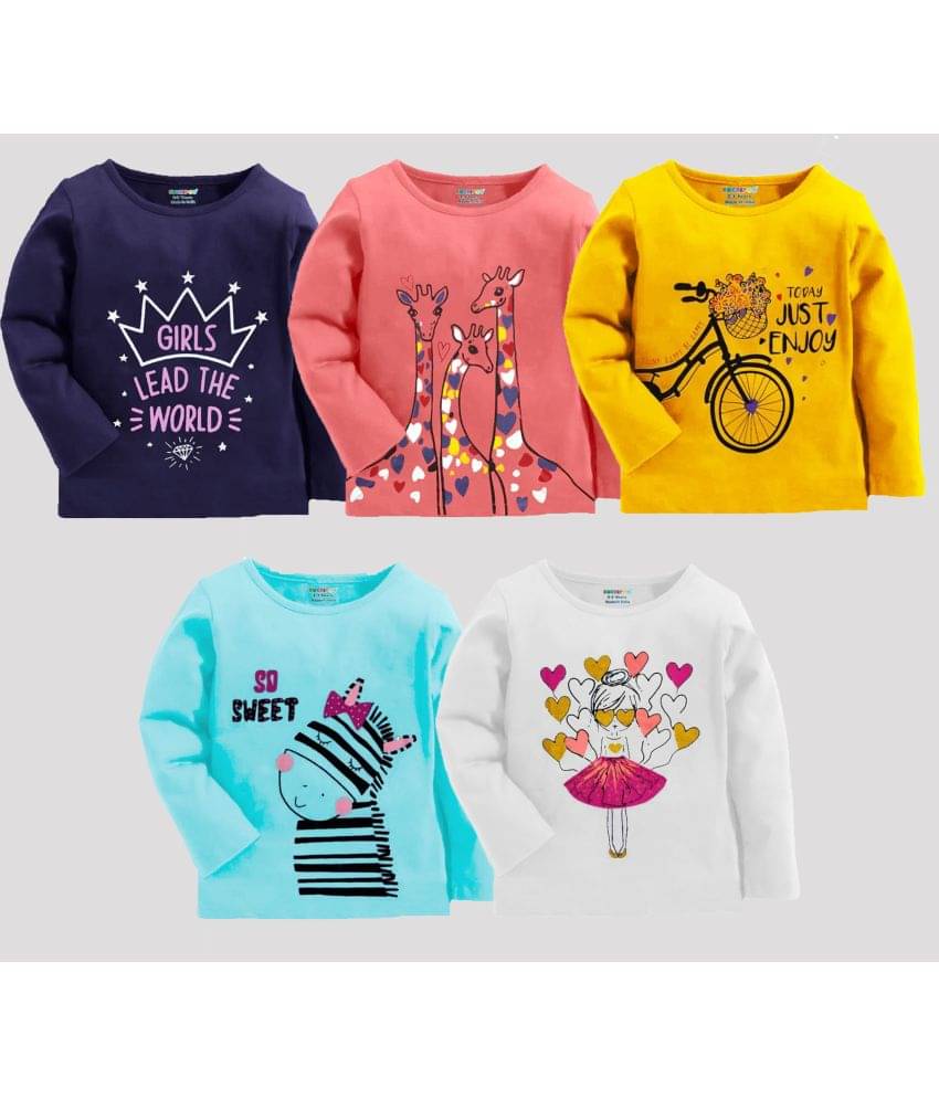     			Kuchipoo Pack of 5 Girls Cotton Blend T-Shirt ( Multicolor2 )