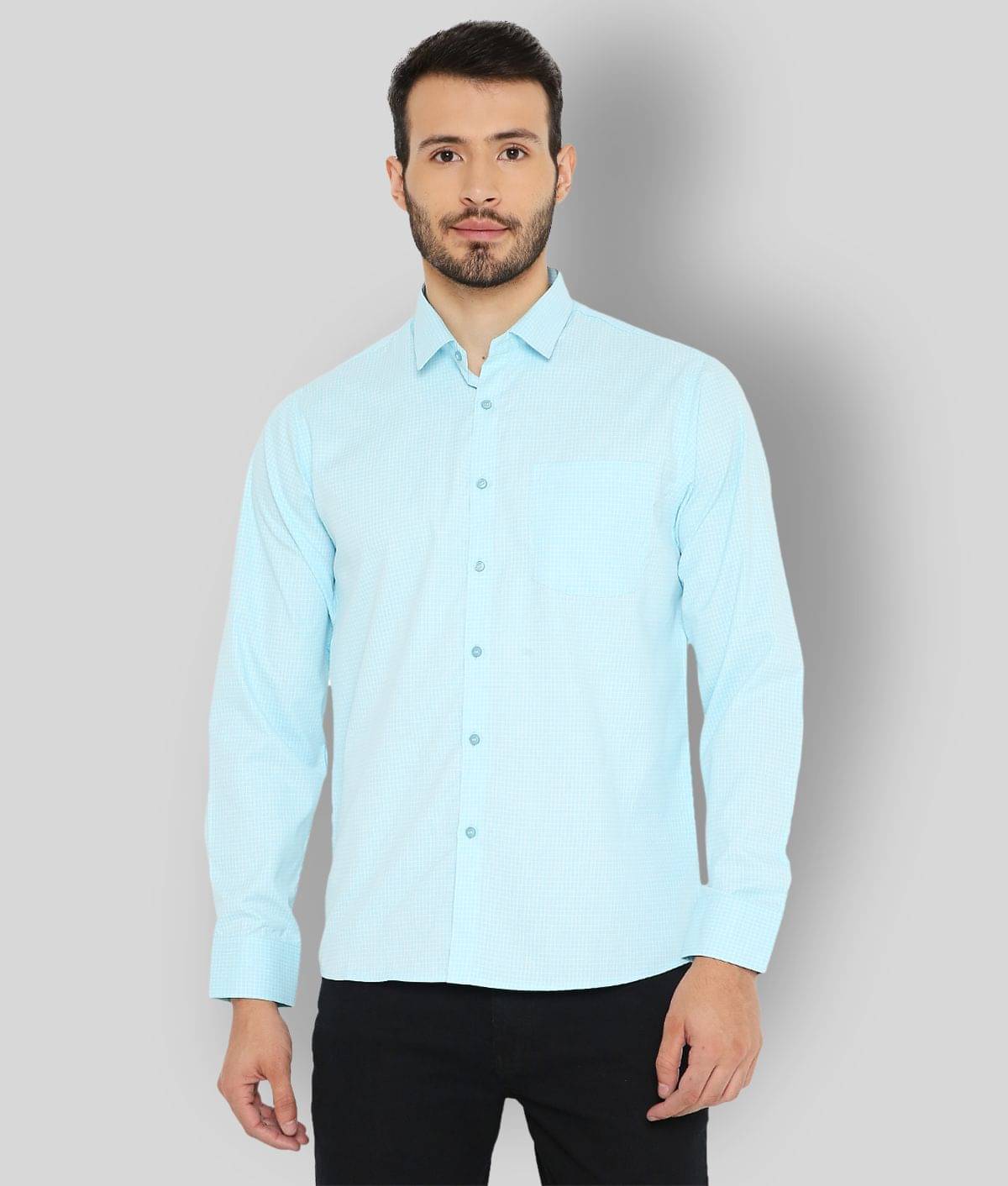 Maharaja - Blue Cotton Blend Slim Fit Men's Formal Shirt ( Pack of 1 ) Maharaja - Blue Cotton Blend Slim Fit Men's Formal Shirt ( Pack of 1 )