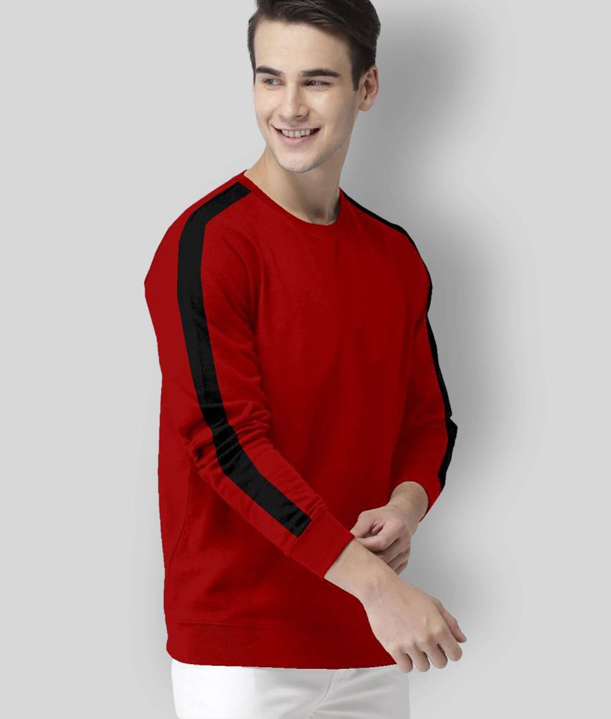     			P&V CREATIONS Cotton Blend Red Striper T-Shirt
