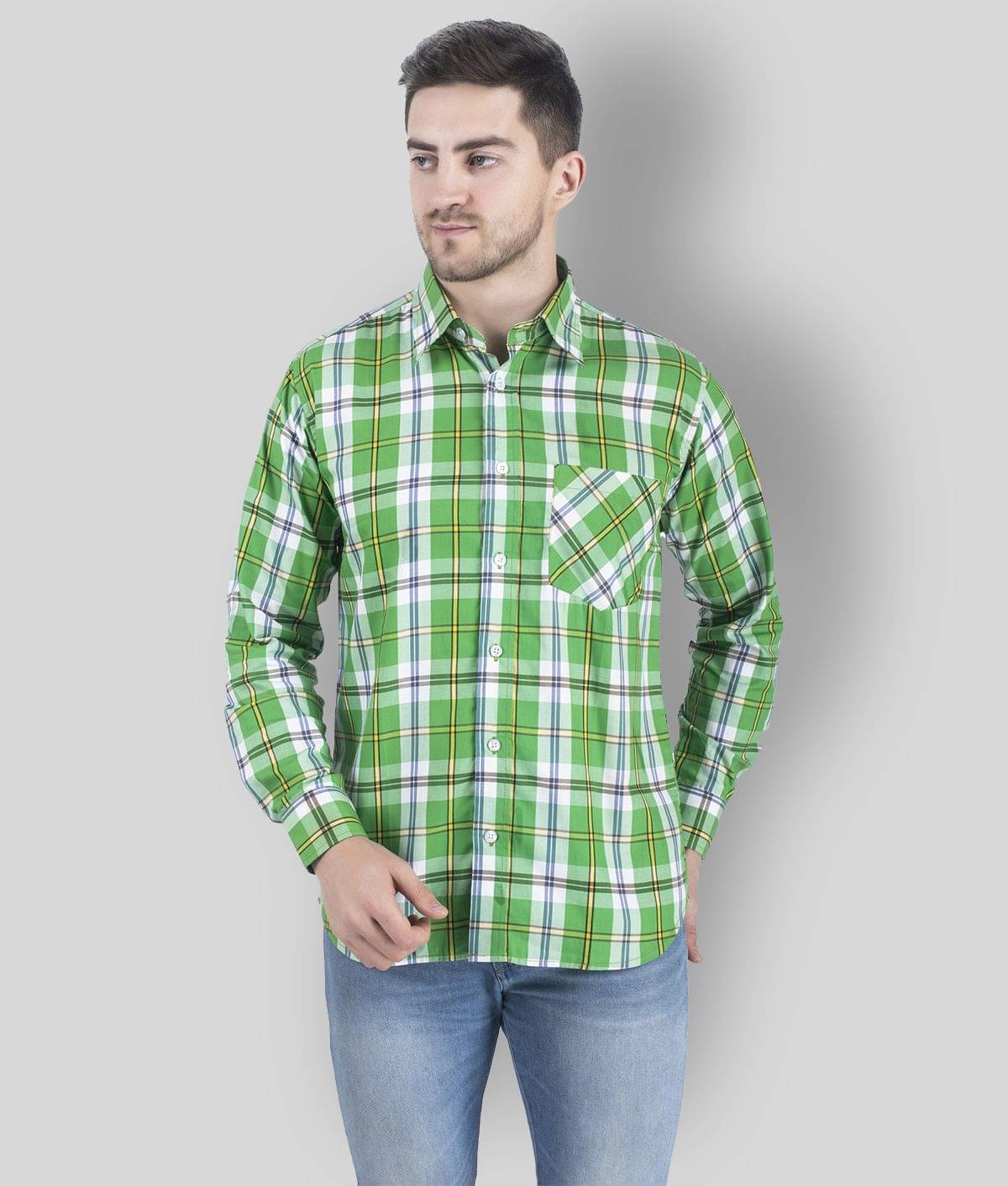     			SBA - Cotton Regular Fit Green Men's Formal Shirt ( Pack of 1 )