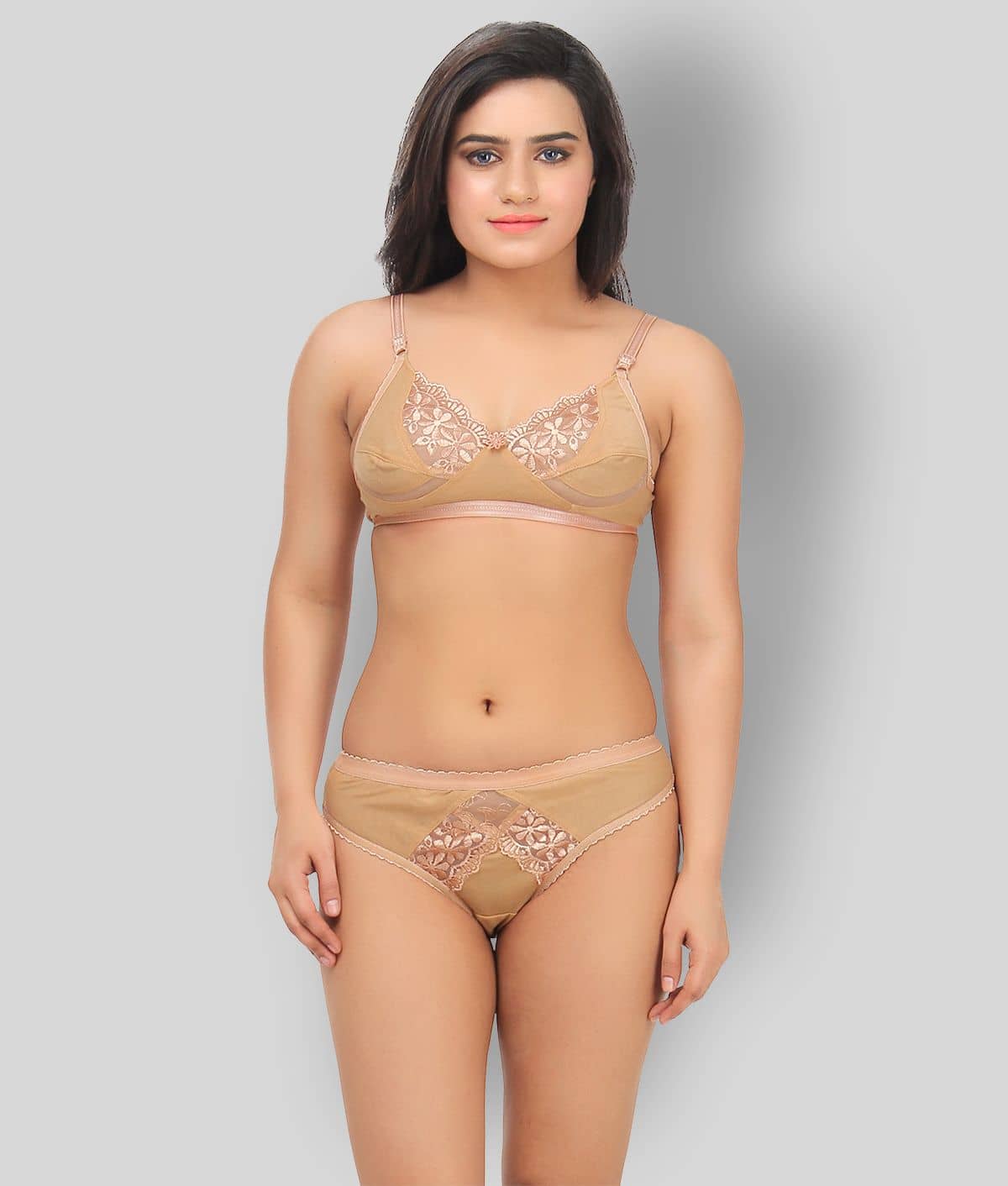 TCG Beige Lace Bra & Panty Set
