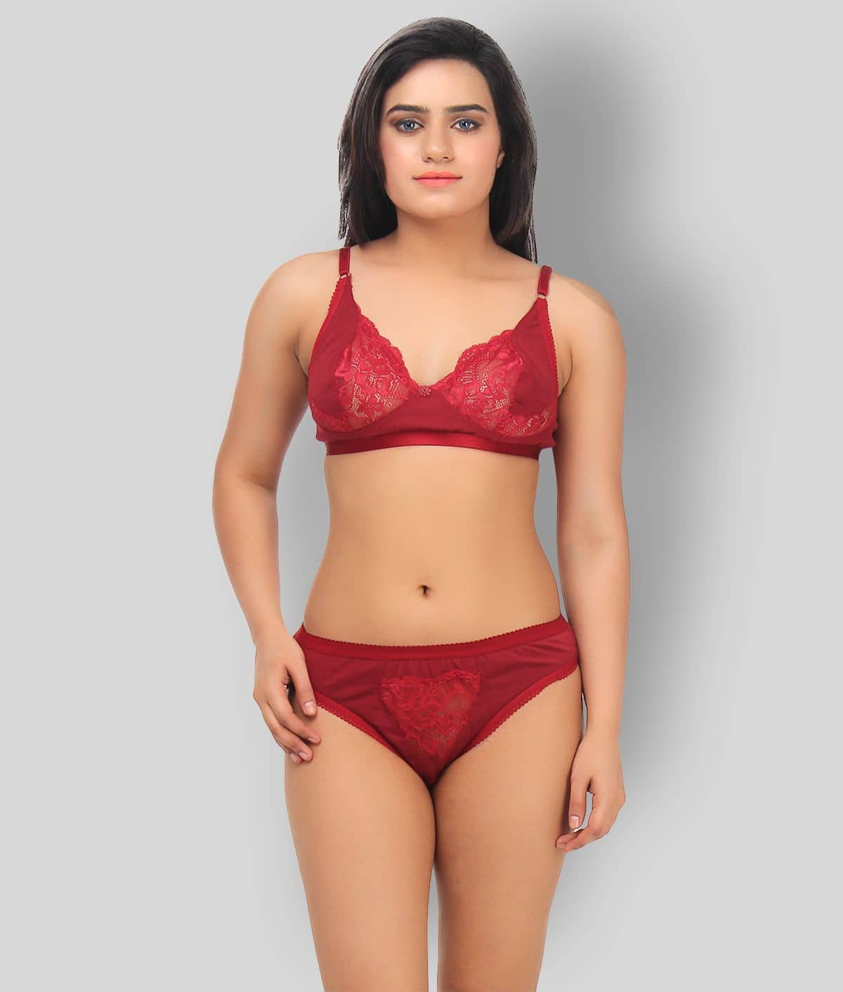 TCG Maroon Lace Bra & Panty Set