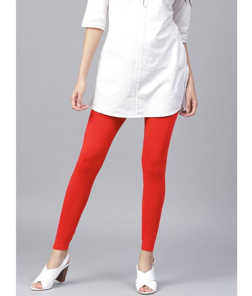 TCG - Red Cotton Blend Women's Leggings ( Pack of 1 )     			TCG - Red Cotton Blend Women's Leggings ( Pack of 1 )